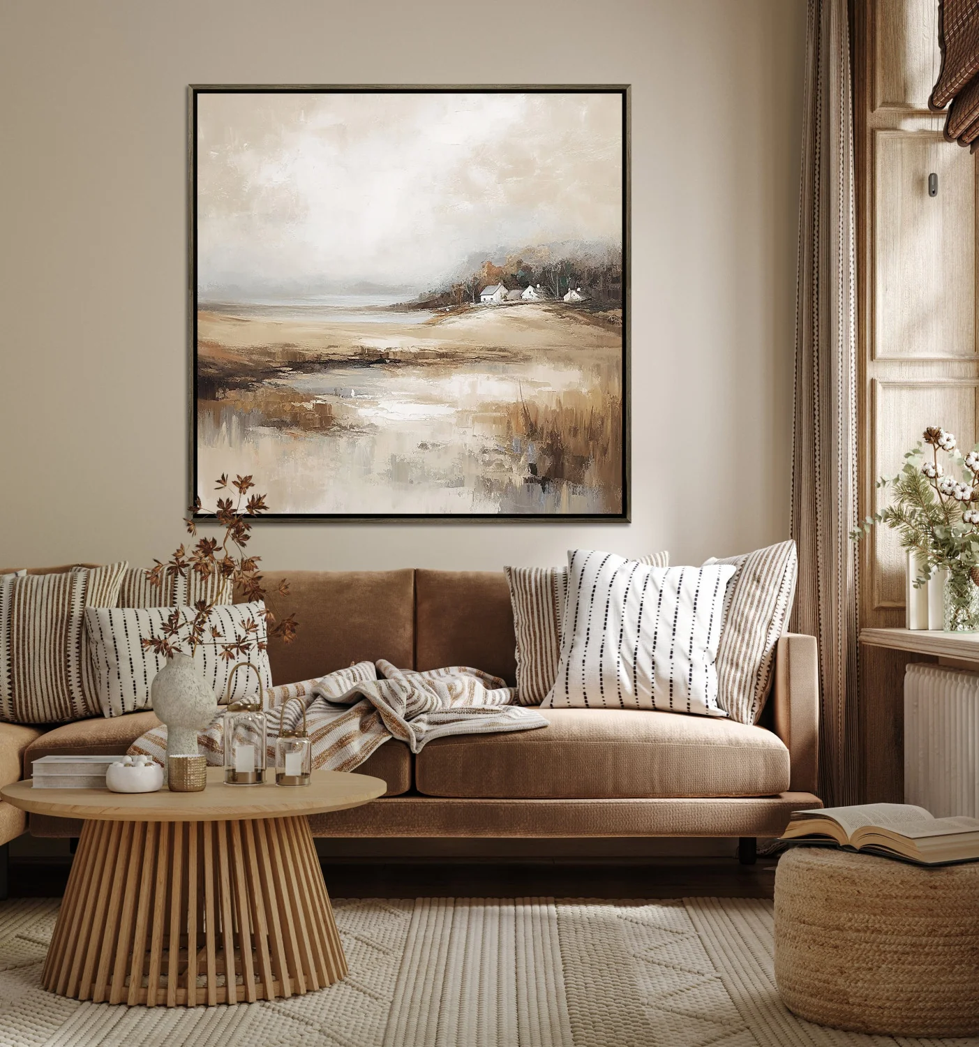 Beyond the Field Wall Art - Brown/Beige - 37 X 37 - Image 2