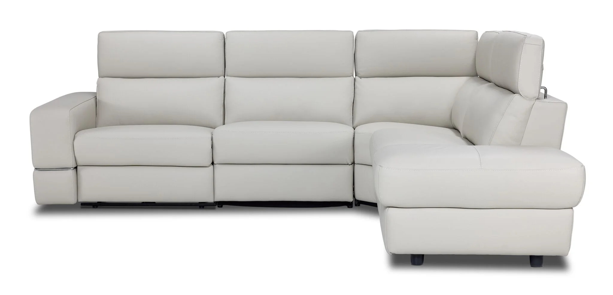 Bianca 3-Piece Power Sectional with Right Facing Chaise - Light Grey - Image 2