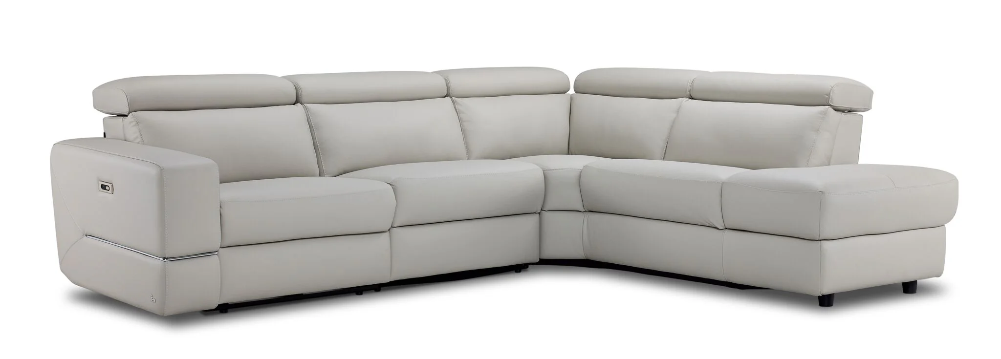 Bianca 3-Piece Power Sectional with Right Facing Chaise - Light Grey - Image 4