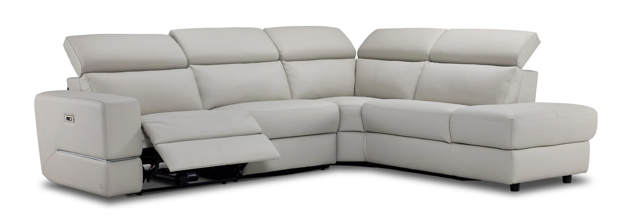 Bianca 3-Piece Power Sectional with Right Facing Chaise - Light Grey - Image 5