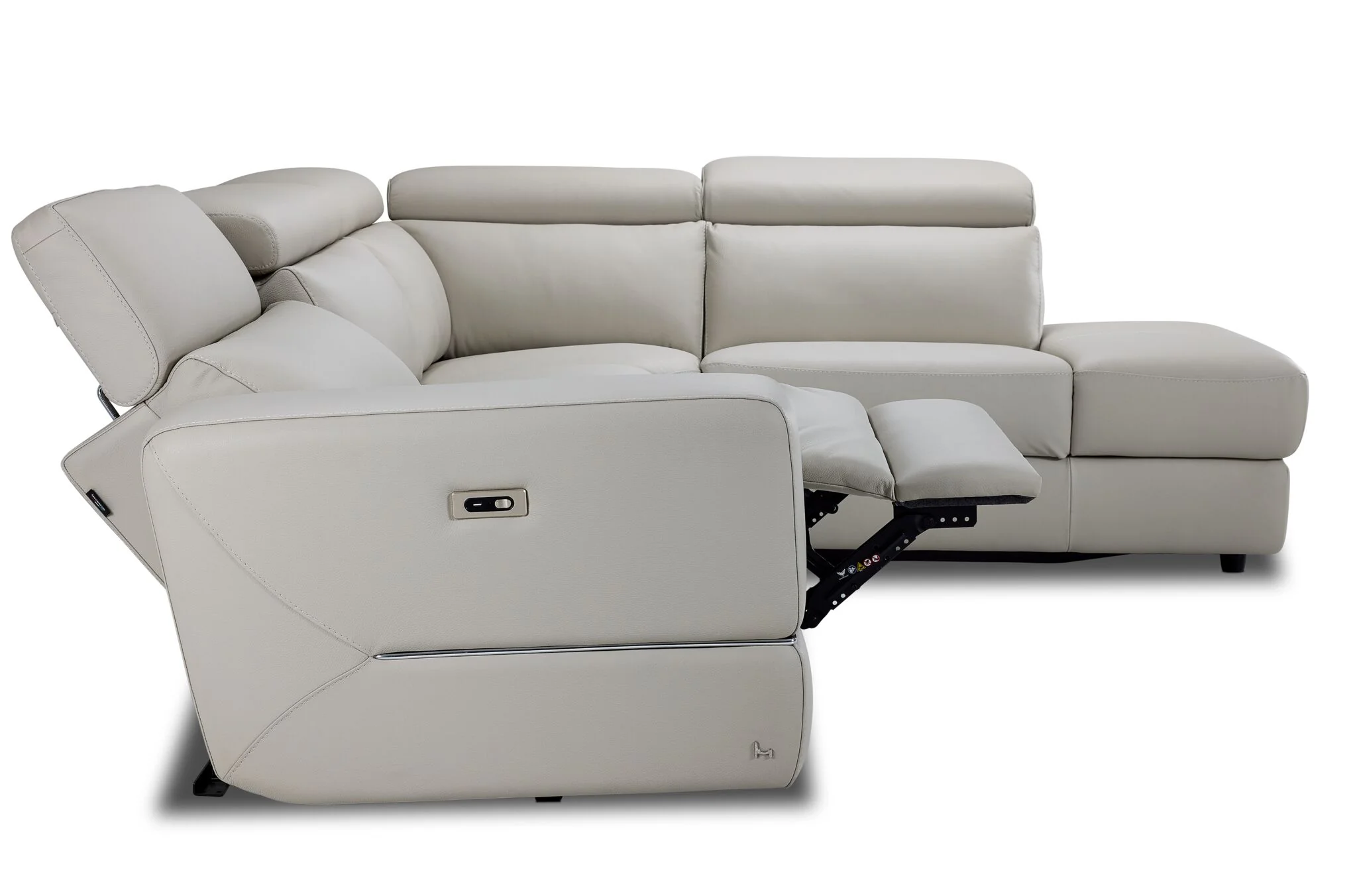 Bianca 3-Piece Power Sectional with Right Facing Chaise - Light Grey - Image 7