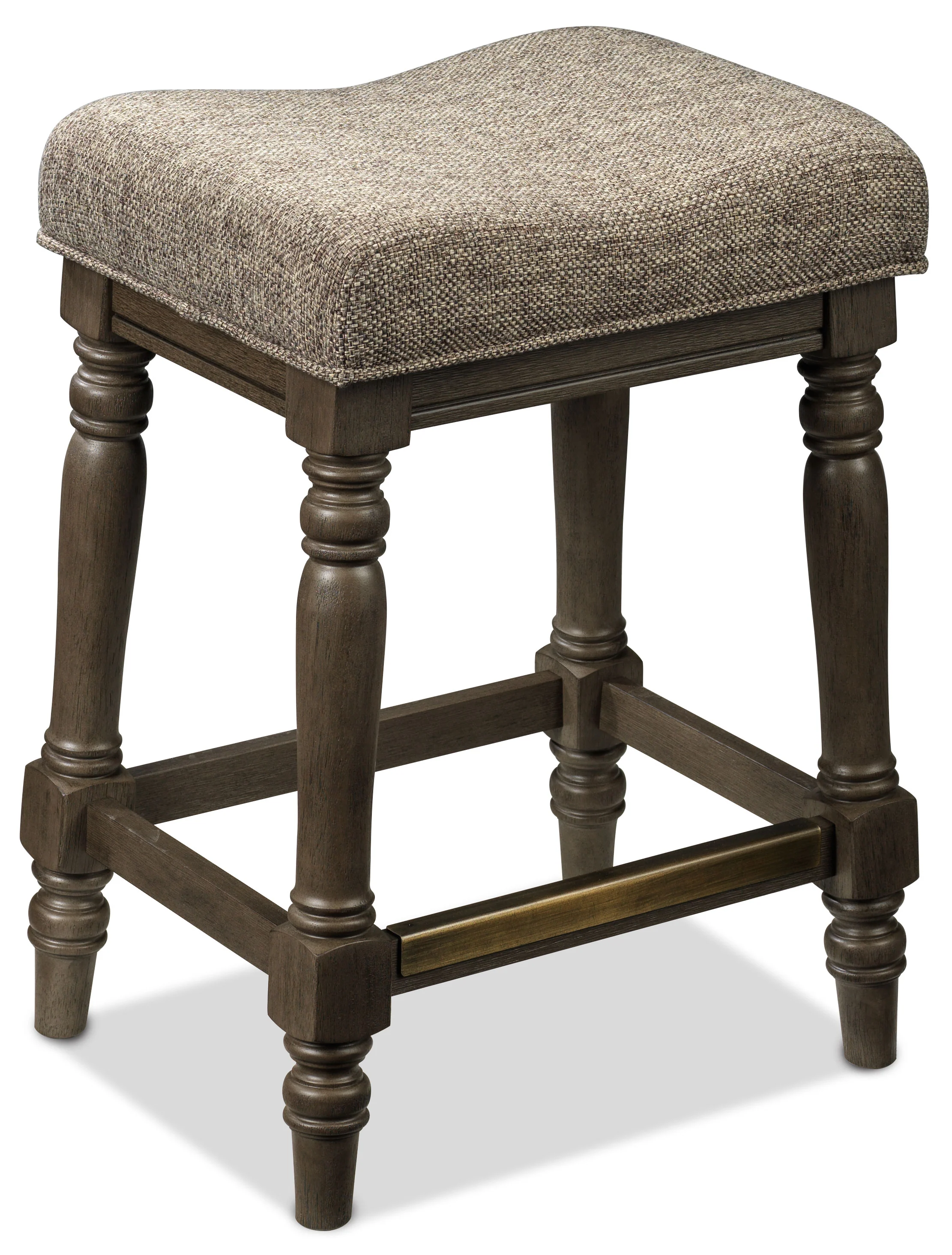 Bilboa 7-Piece Counter Height Dining Set with 6 Counter Backless Stools - Roasted Oak - Image 2