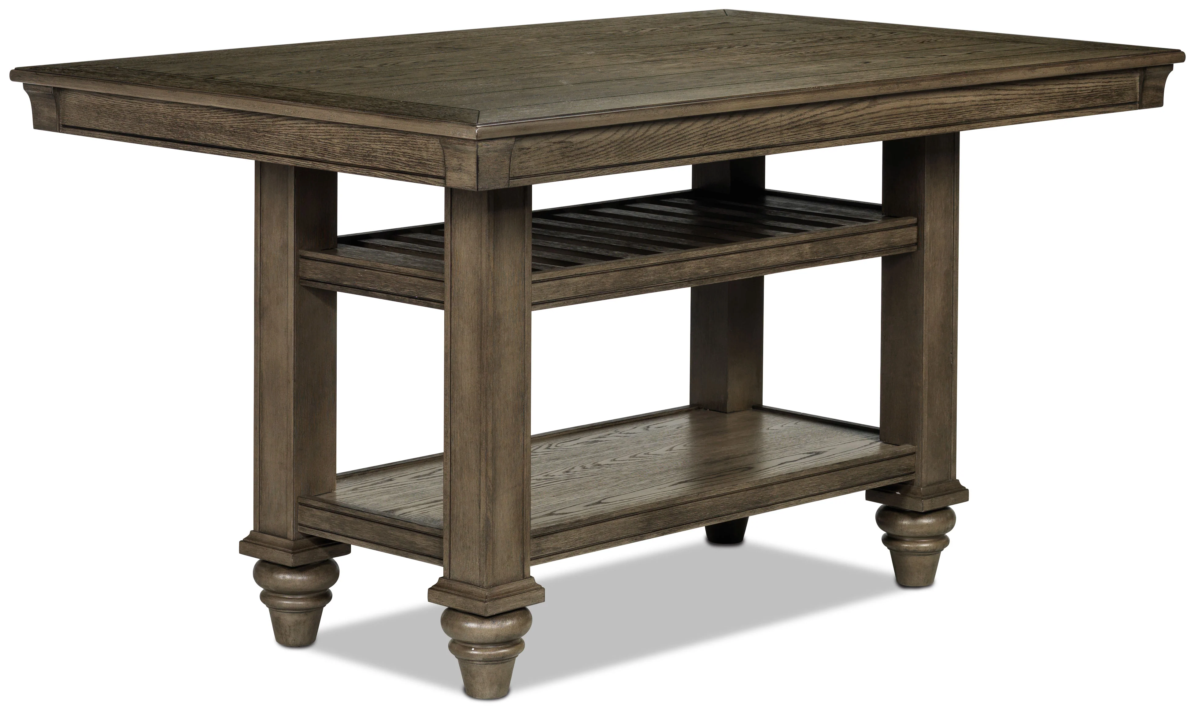 Bilboa 7-Piece Counter Height Dining Set with 6 Counter Backless Stools - Roasted Oak - Image 3