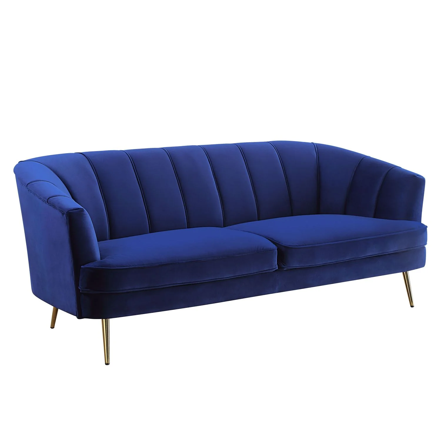 Bildud Velvet Sofa - Blue - Image 3