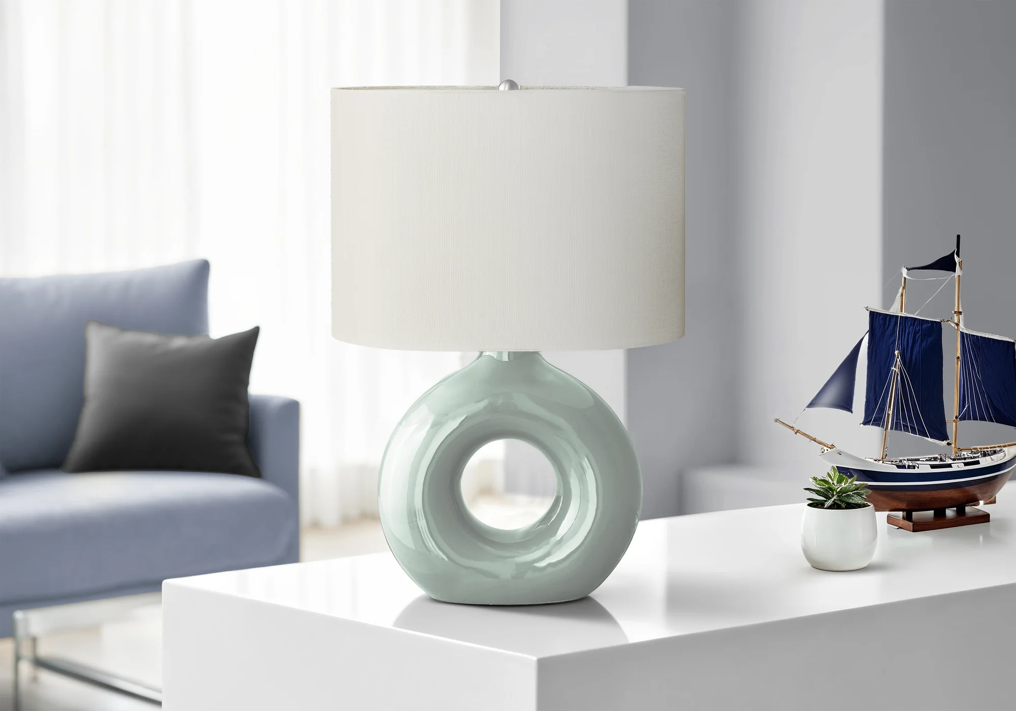 Birch Table Lamp - Green - Image 2