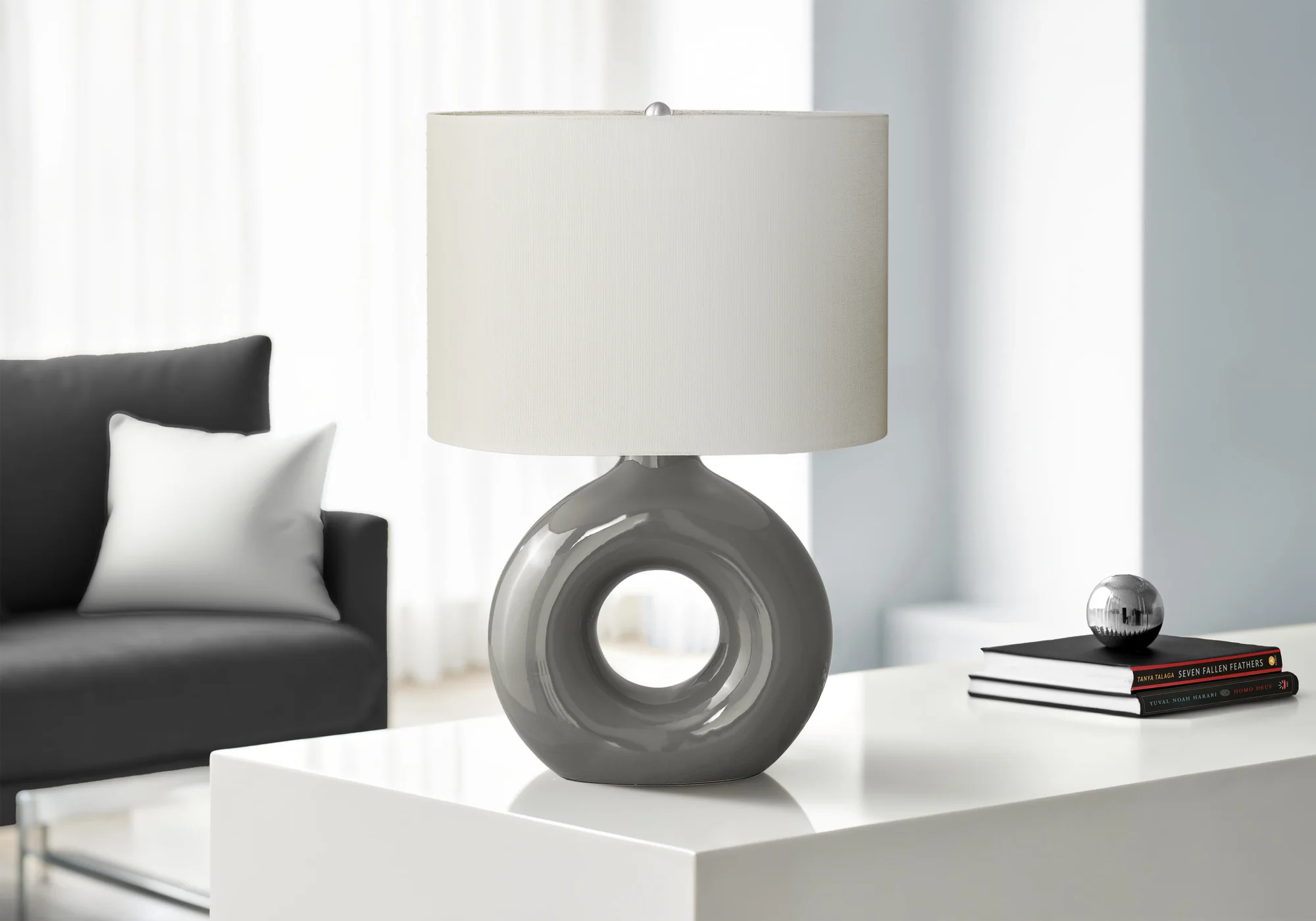 Birch Table Lamp - Grey - Image 2