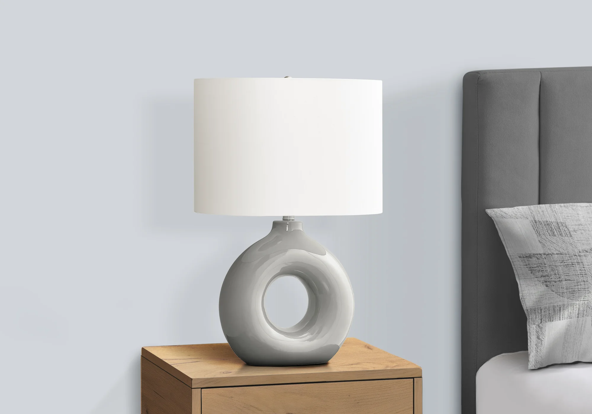 Birch Table Lamp - Light Grey - Image 3