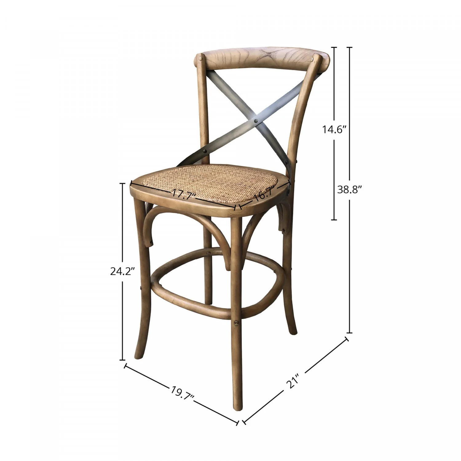 Bladsgade Rattan Counter Stool - Sundried - Image 3