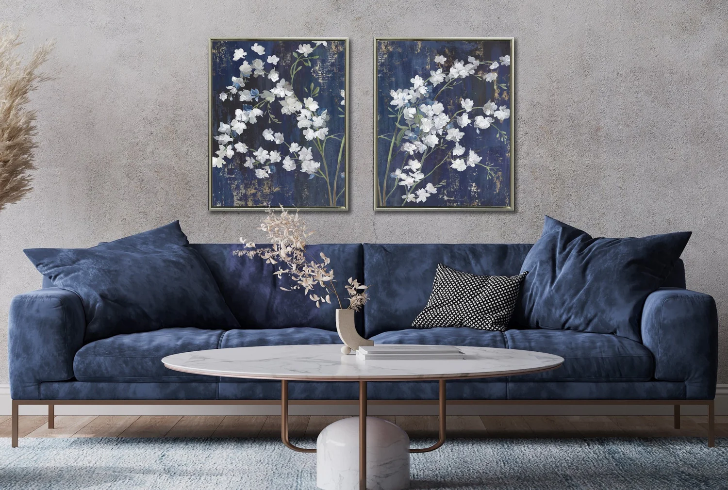 Blossoms in Indigo II Wall Art - Blue/White - 24 X 30 - Image 2