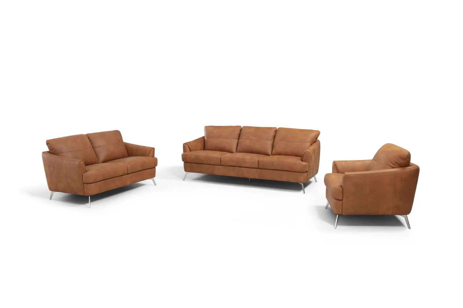 Bontadini Italian Leather Loveseat - Cappuccino - Image 4