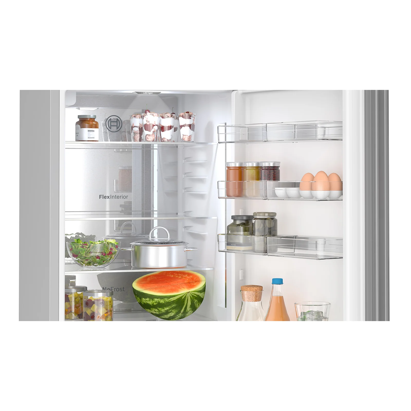 Bosch 24" 12.8 Cu. Ft. White Glass Smart Counter-Depth Bottom-Freezer Refrigerator with Home Connect - B24CB80ESW - Image 3