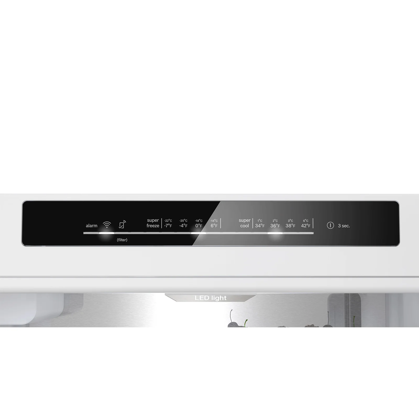 Bosch 24" 12.8 Cu. Ft. White Glass Smart Counter-Depth Bottom-Freezer Refrigerator with Home Connect - B24CB80ESW - Image 6