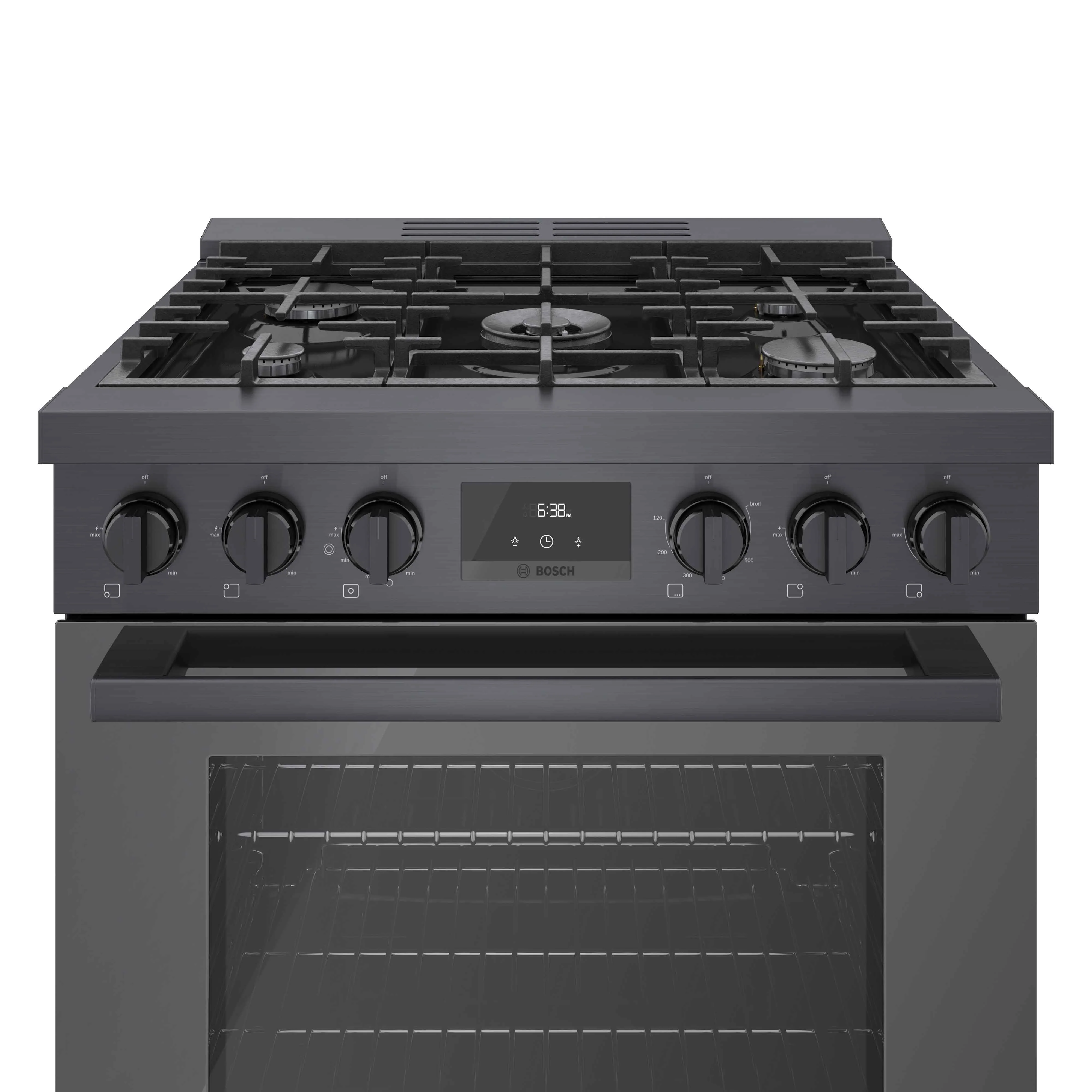 Bosch 30" Industrial Style Gas Range Black Stainless Steel - HGS8045UC - Image 2