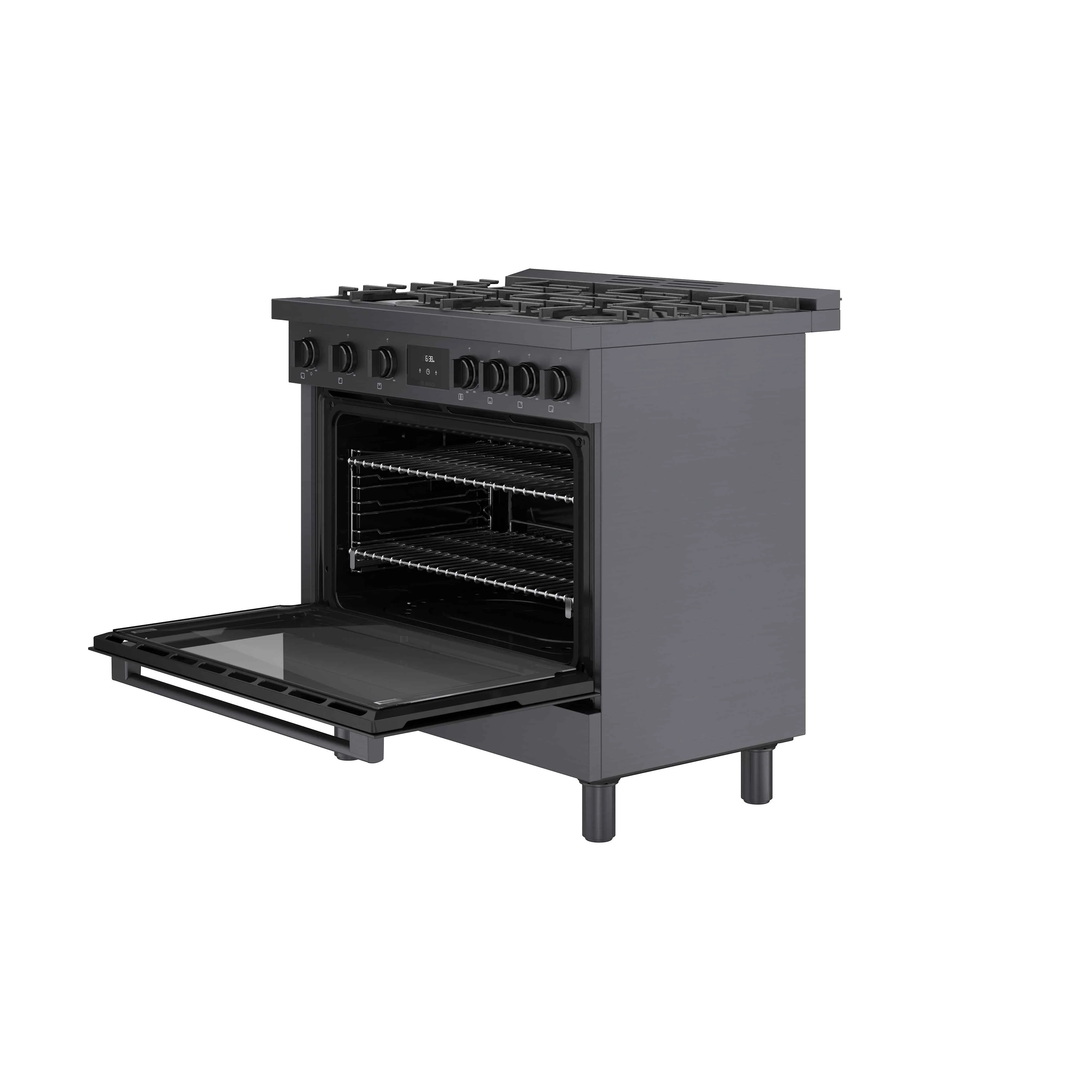 Bosch 36" Industrial Style Gas Range Black Stainless Steel - HGS8645UC - Image 11