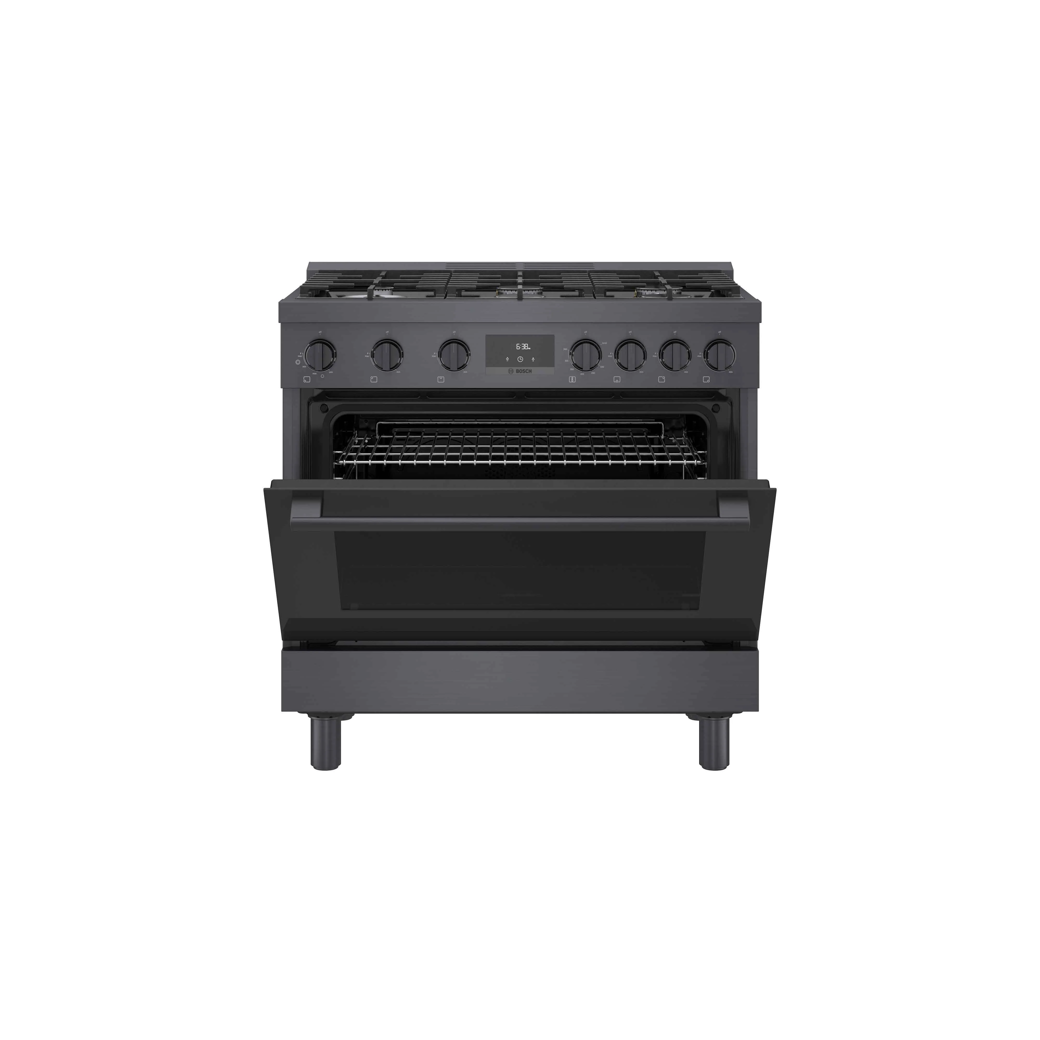 Bosch 36" Industrial Style Gas Range Black Stainless Steel - HGS8645UC - Image 13