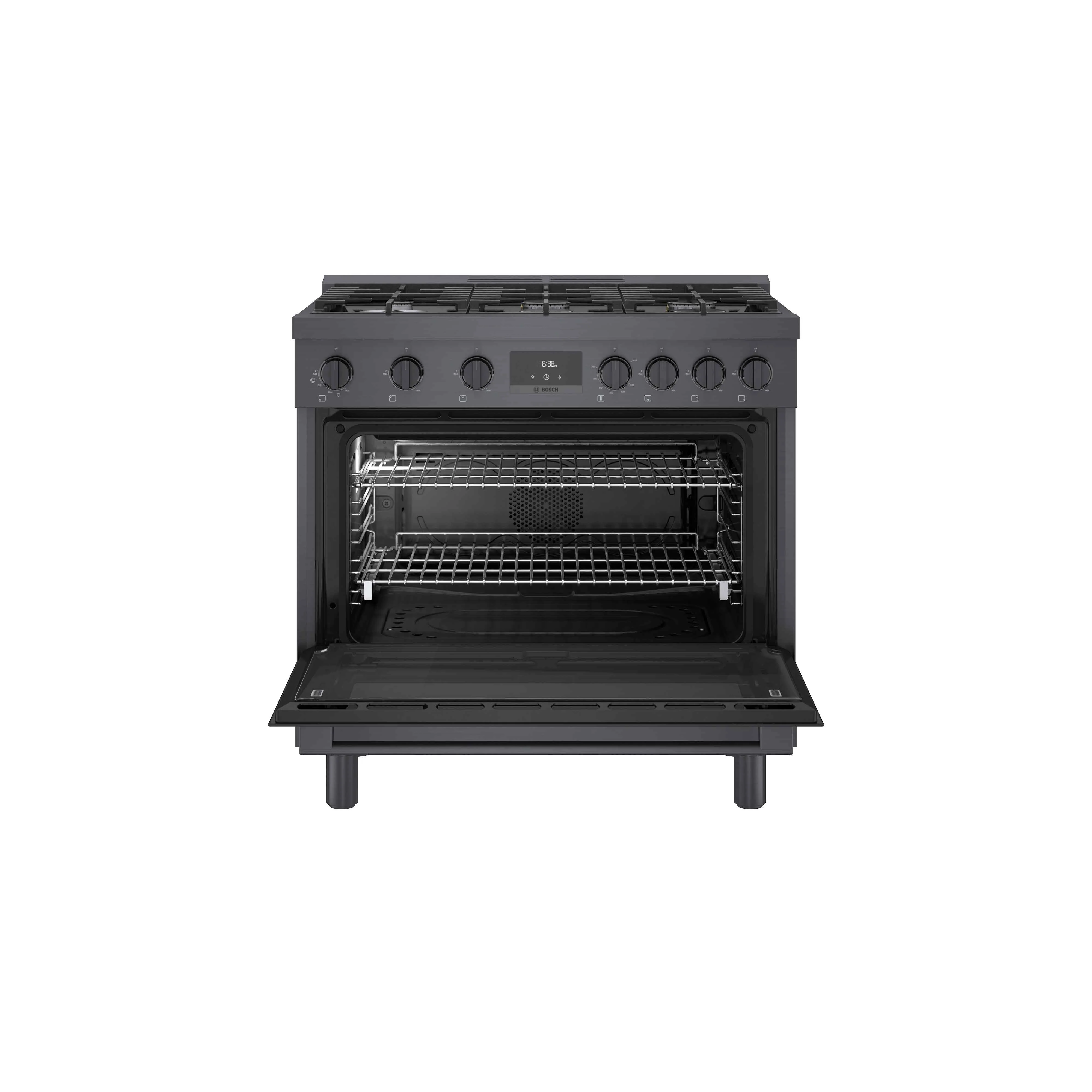 Bosch 36" Industrial Style Gas Range Black Stainless Steel - HGS8645UC - Image 4