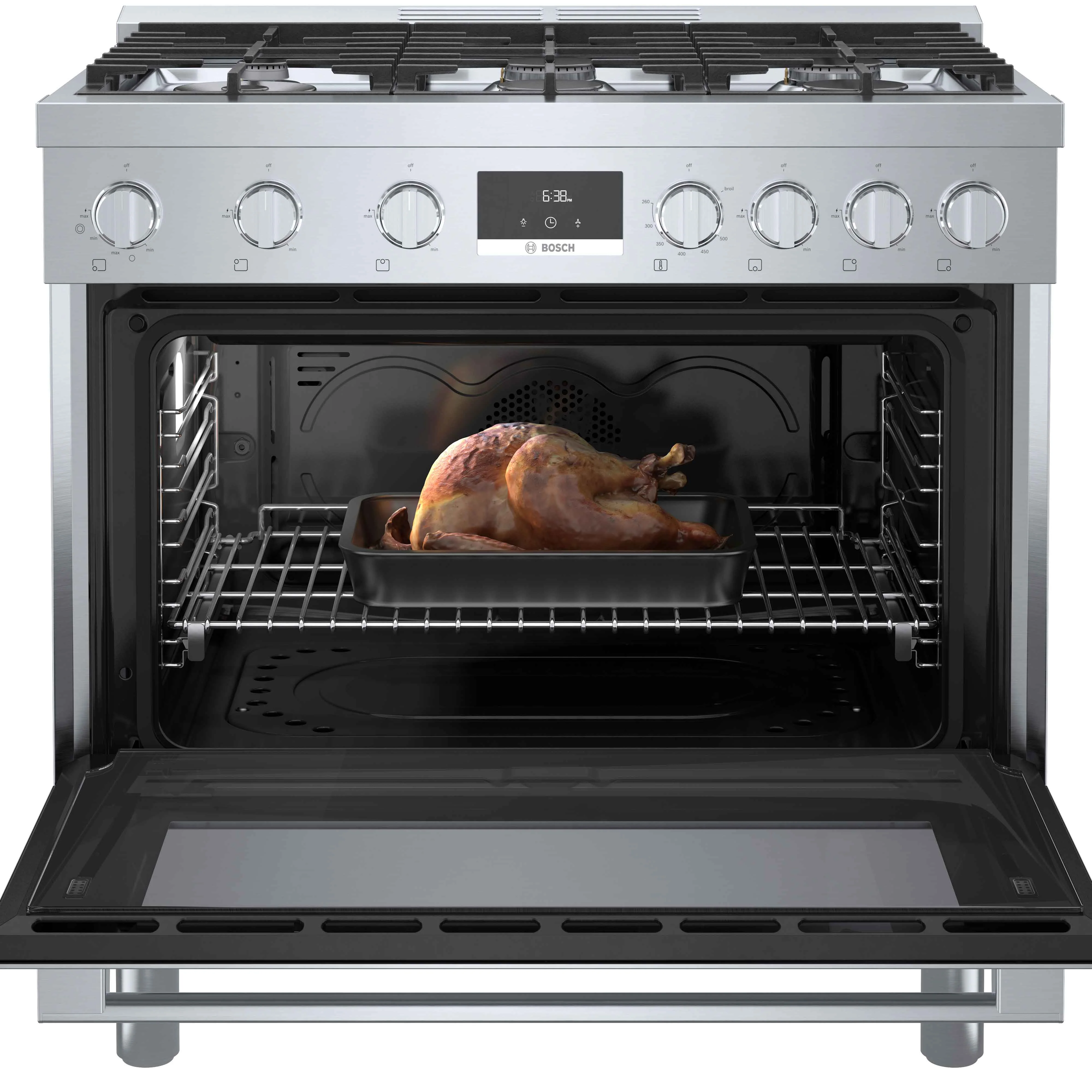 Bosch 36" Industrial Style Gas Range Stainless Steel - HGS8655UC - Image 8