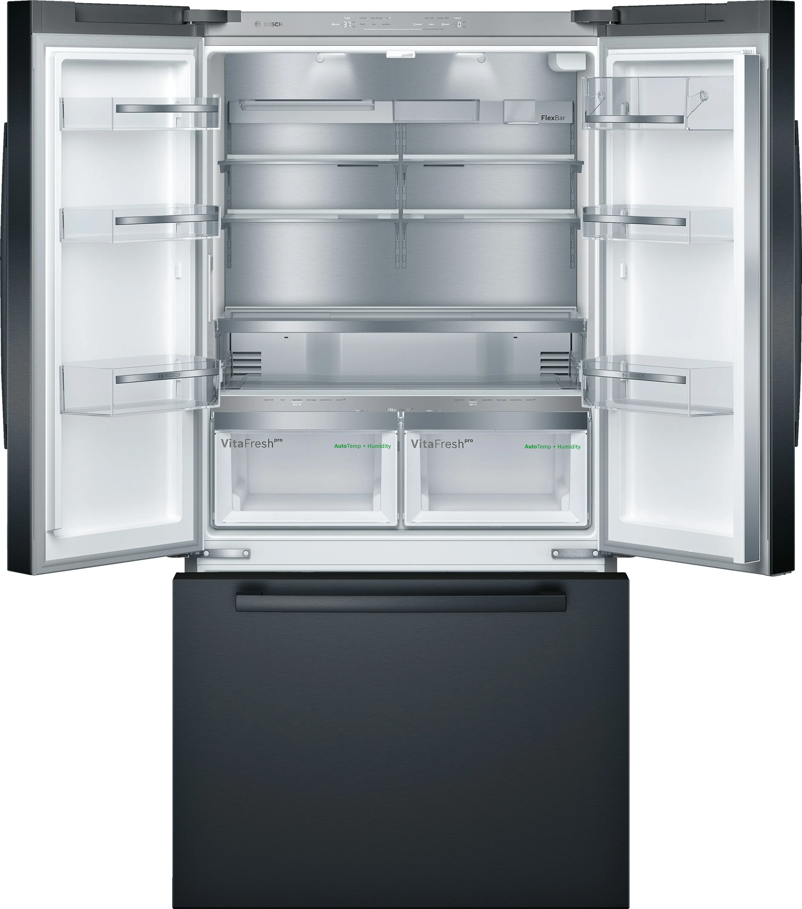 Bosch 800 Series 36"  20.8 Cu. Ft. Black Stainless Steel Counter-Depth French Door Refrigerator - B36CT80SNB - Image 3