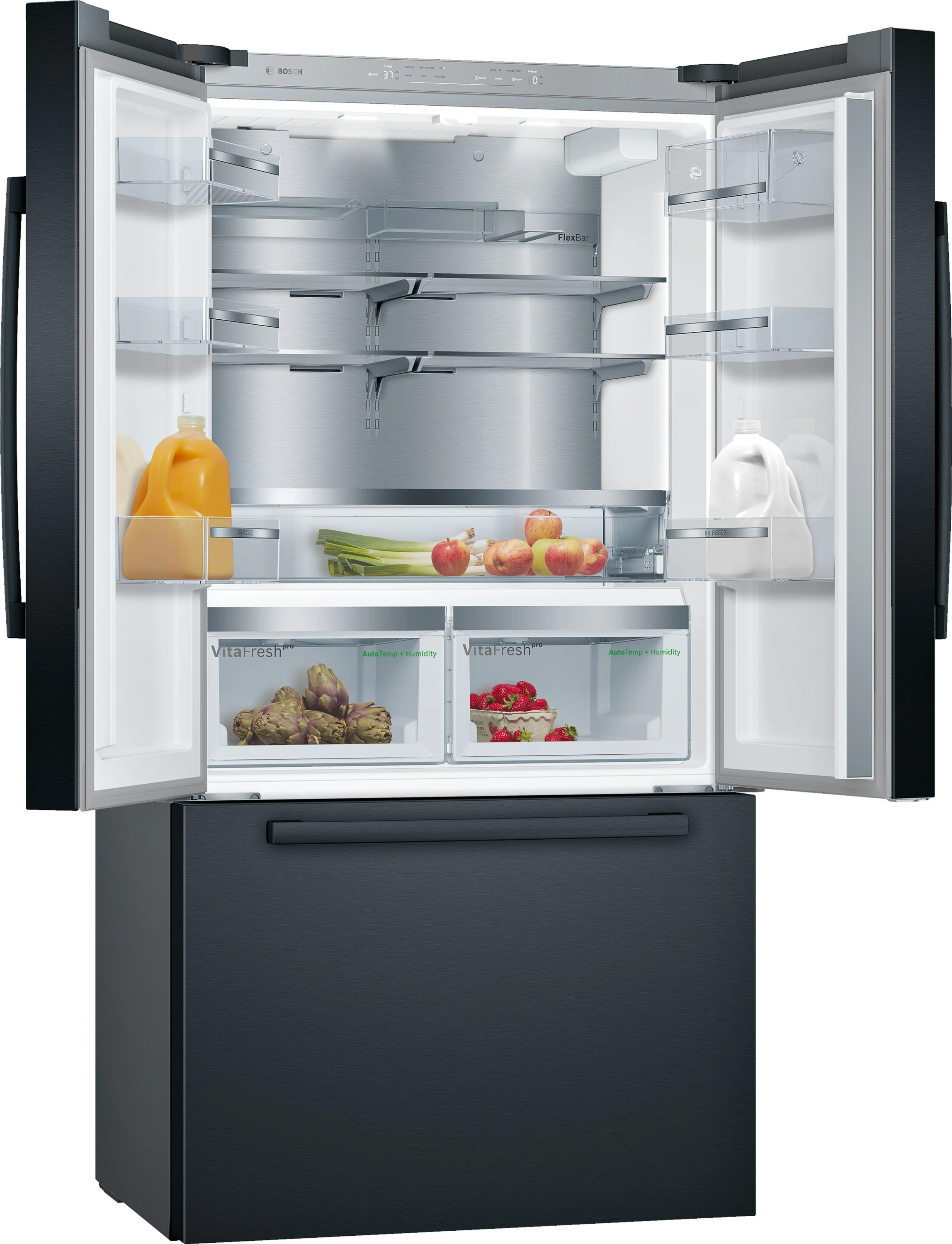 Bosch 800 Series 36"  20.8 Cu. Ft. Black Stainless Steel Counter-Depth French Door Refrigerator - B36CT80SNB - Image 7