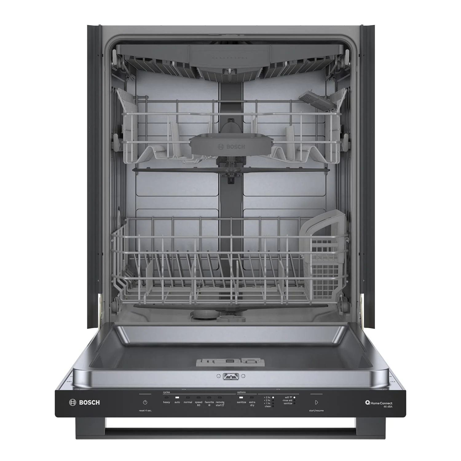 Bosch Black Stainless Steel Anti Fingerprint 24" Smart Dishwasher with Home Connect, Third Rack - SHX5AEM4N - Image 6