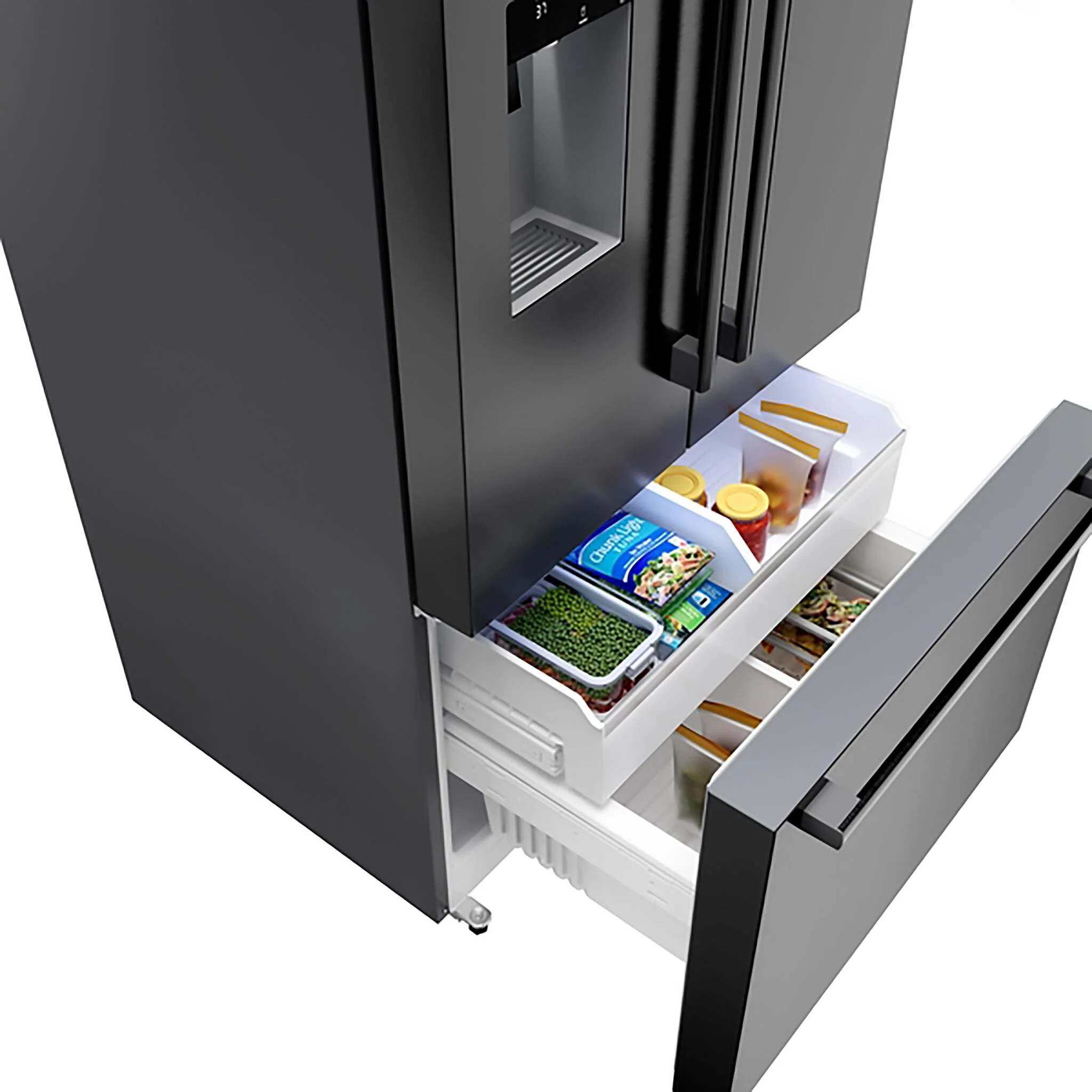 Bosch 500 Series 36" 26 Cu. Ft. Fingerprint Resistant Brushed Black Steel French Door Refrigerator - B36FD52SNB - Image 5