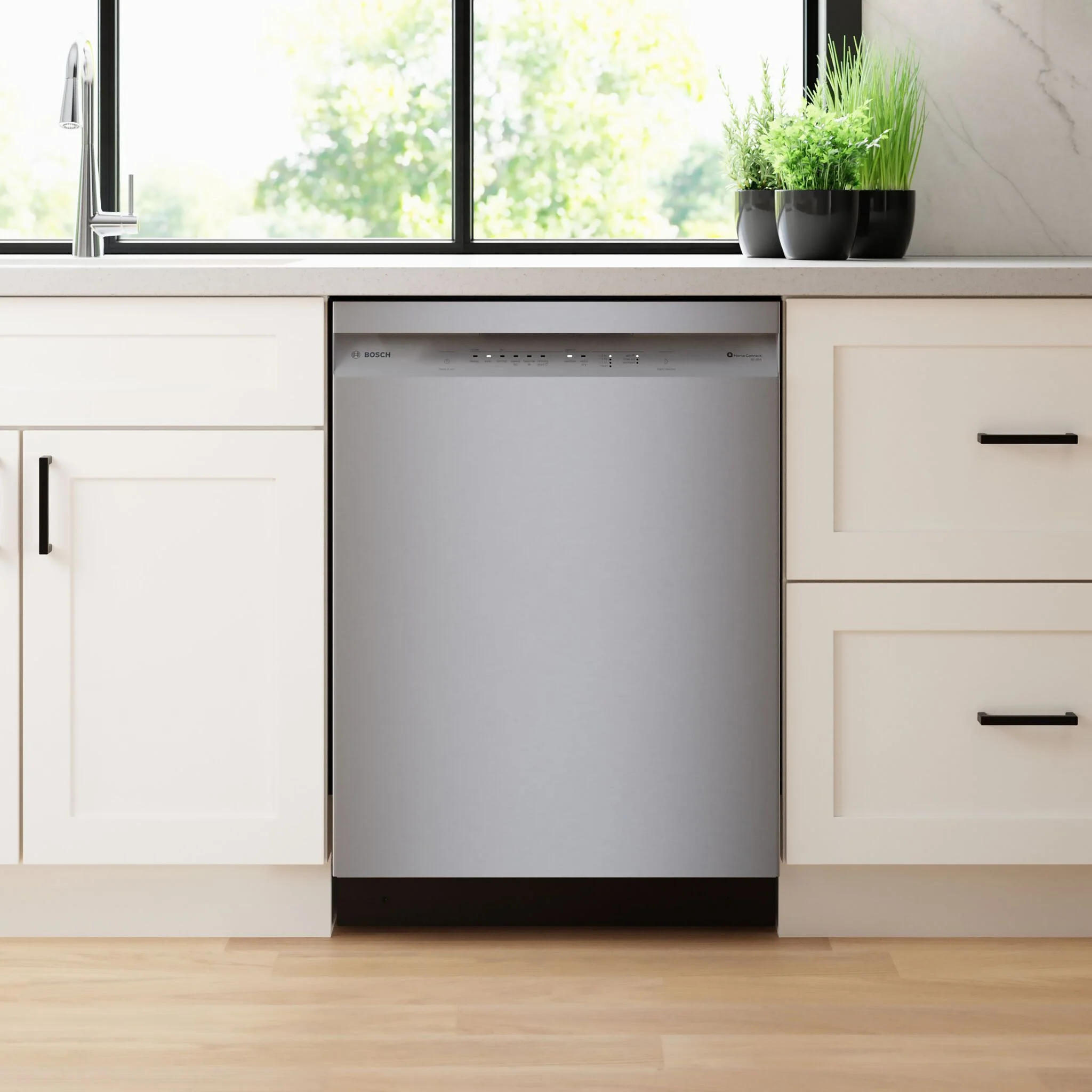 Bosch Fingerprint Resistant Brushed Steel Built-In 100 Series Dishwasher with Home Connect (48 dBA) - SHE41CM5N - Image 2