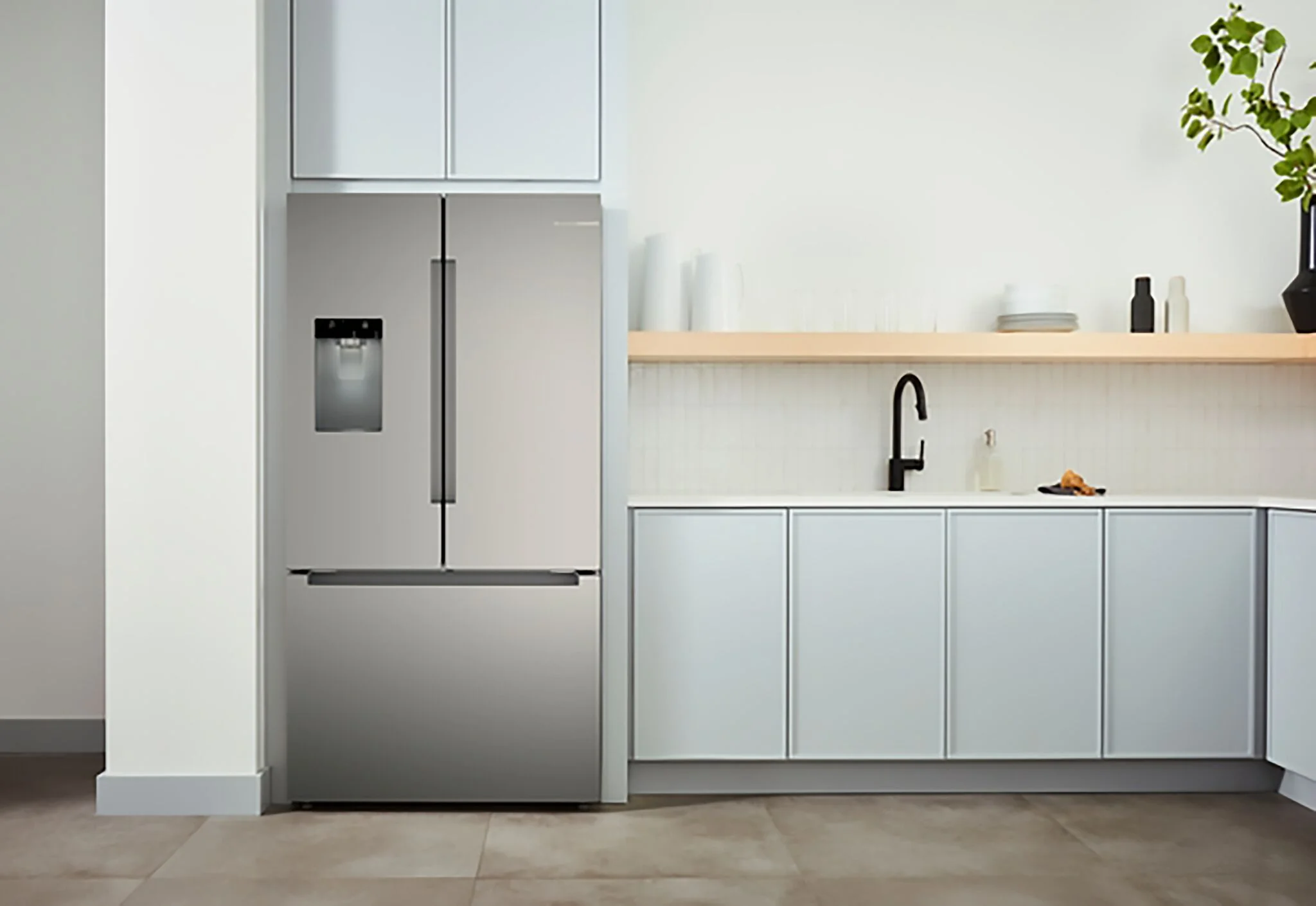 Bosch 100 Series 36" 21.6 Cu. Ft. Fingerprint Resistant Stainless Steel French Door Refrigerator - B36CD10ENS - Image 2