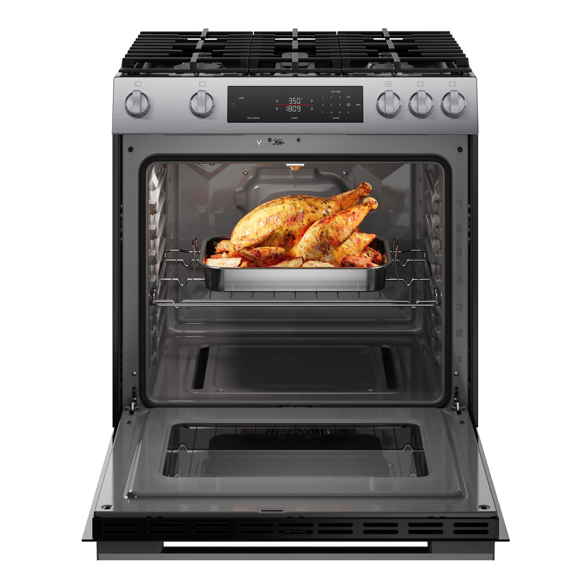 Bosch Stainless Steel 100 Series Slide-In Gas Range (5.8 Cu. Ft) - HGF1050MUC - Image 2