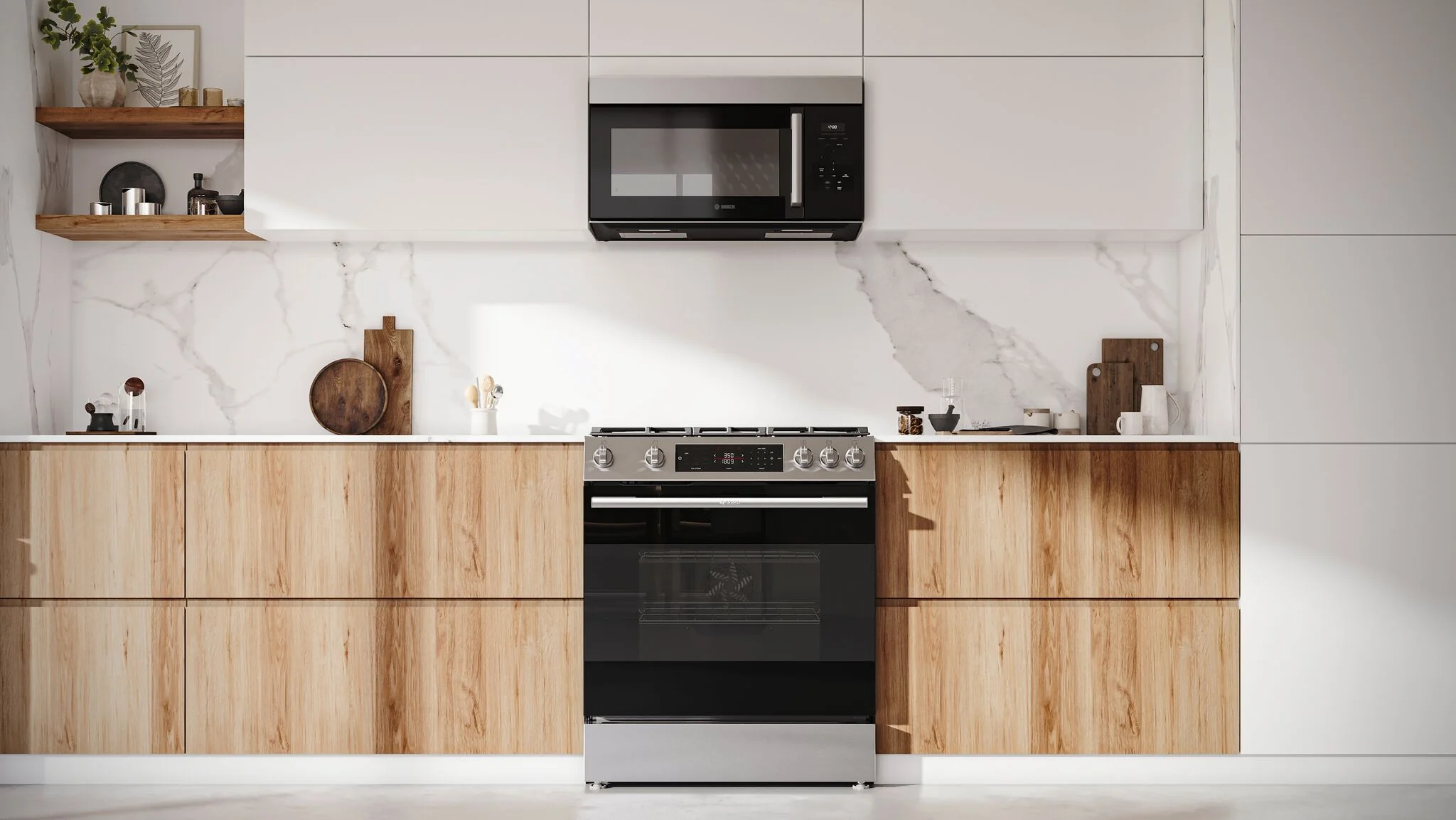 Bosch Stainless Steel 100 Series Slide-In Gas Range (5.8 Cu. Ft) - HGF1050MUC - Image 3