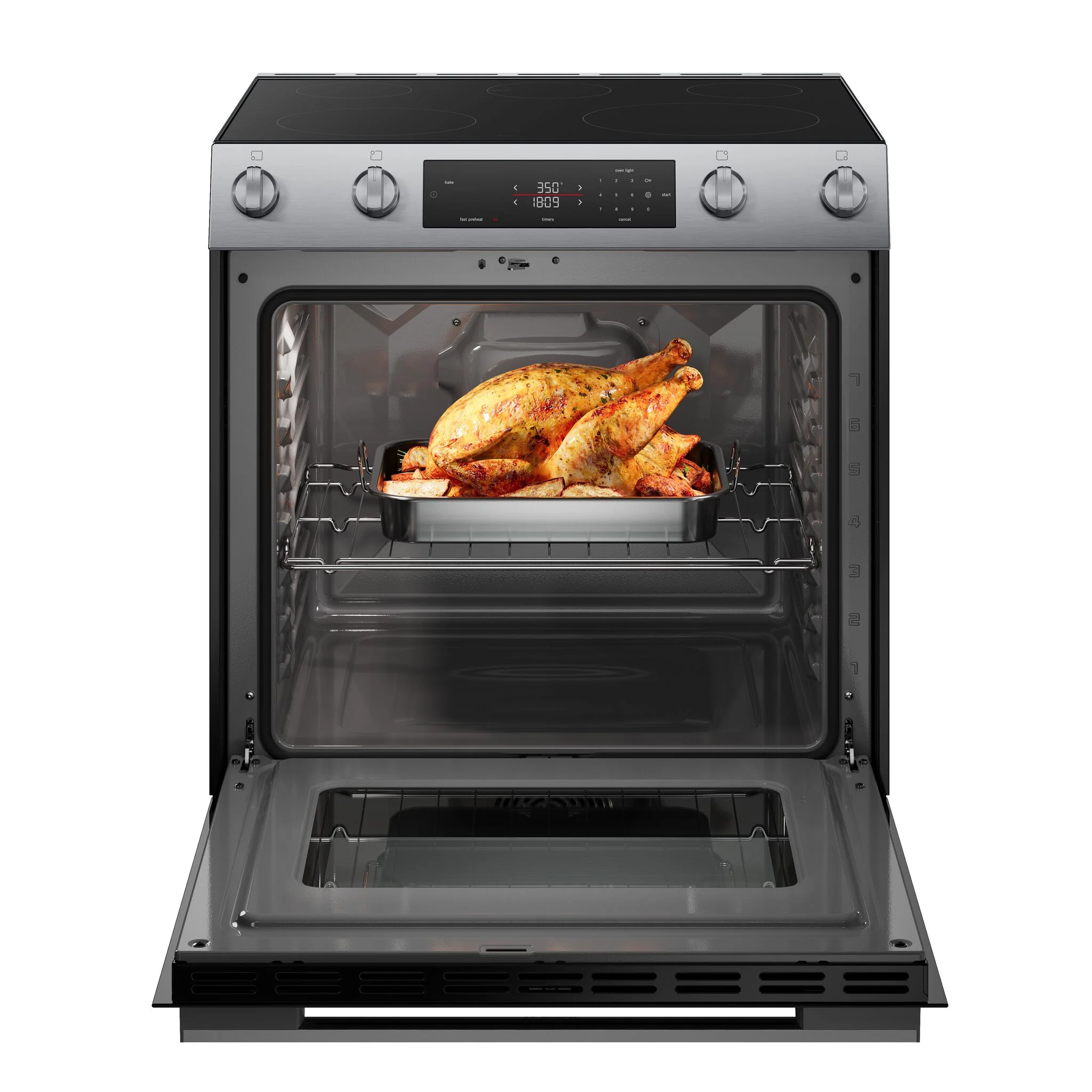 Bosch Stainless Steel Kitchen Package with Refrigerator, Electric Range & Built-In Dishwasher - Image 5