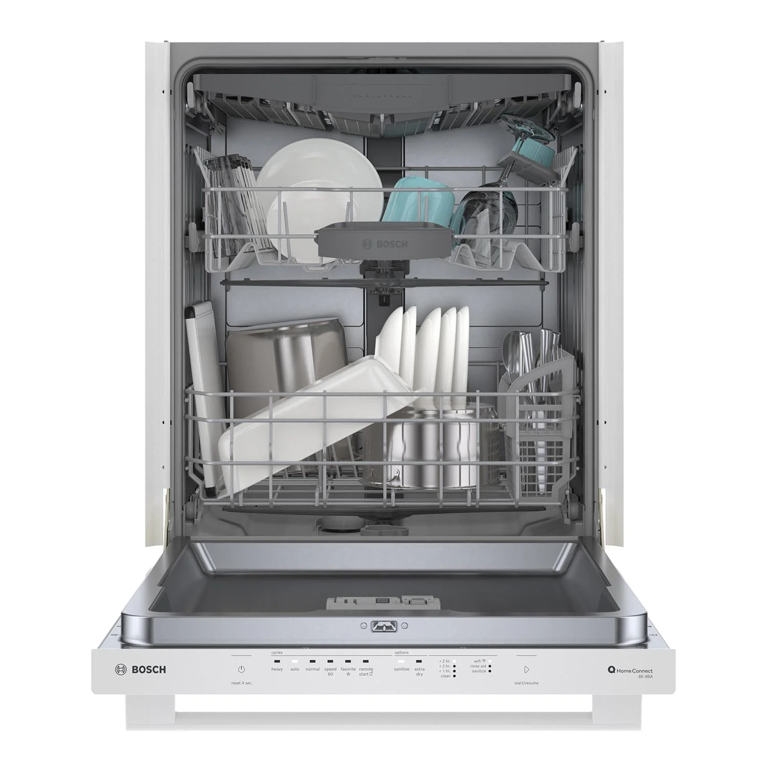 Bosch White 24" Smart Dishwasher with Home Connect, Third Rack - SHX5AEM2N - Image 6