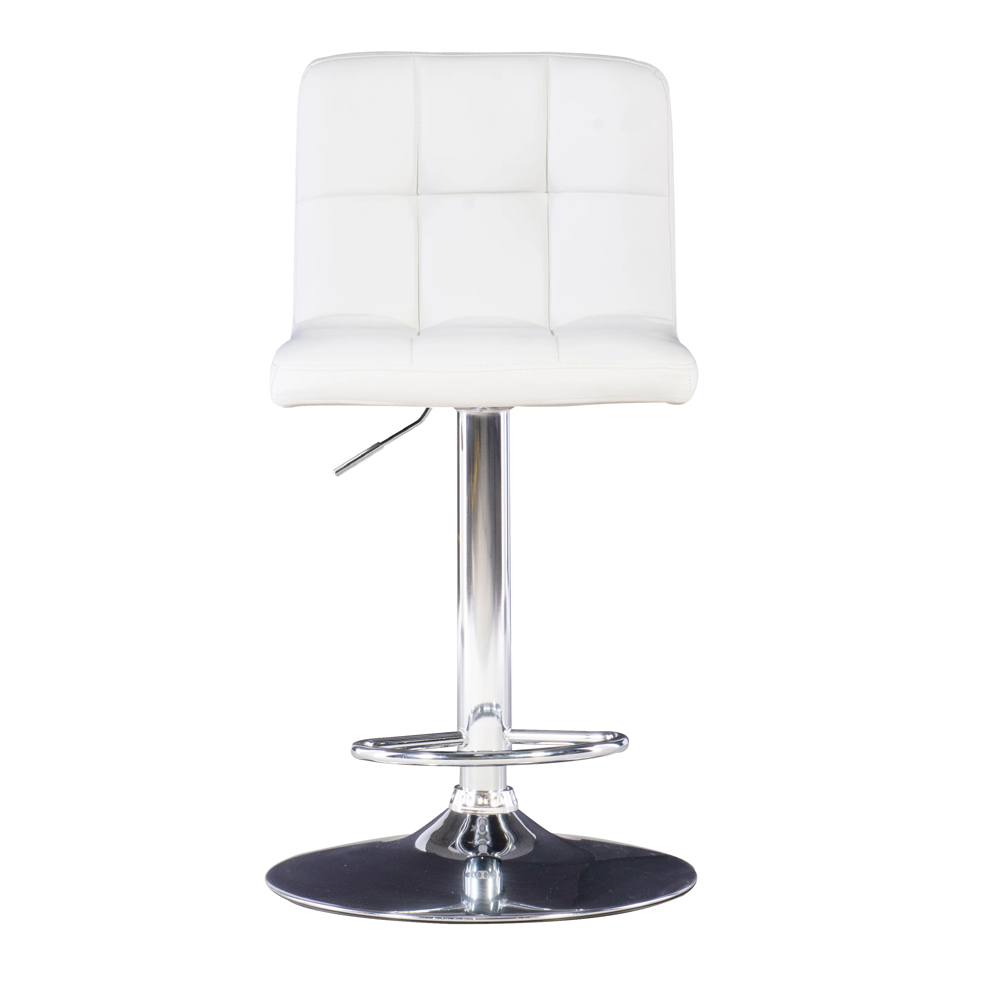 Brandt Bar Height Stool - White, Chrome - Image 3