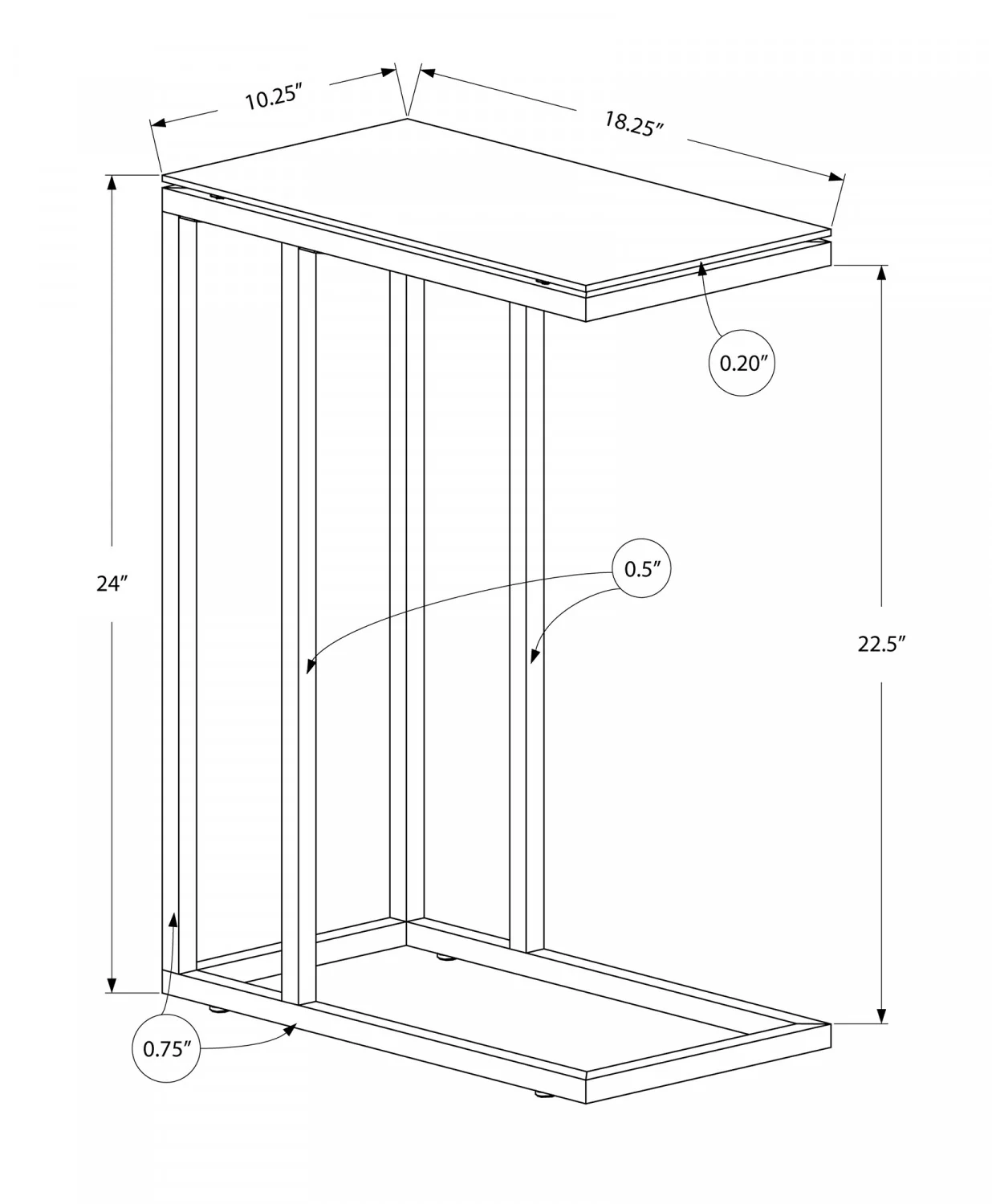 Breck Side Table - Chrome - Image 3