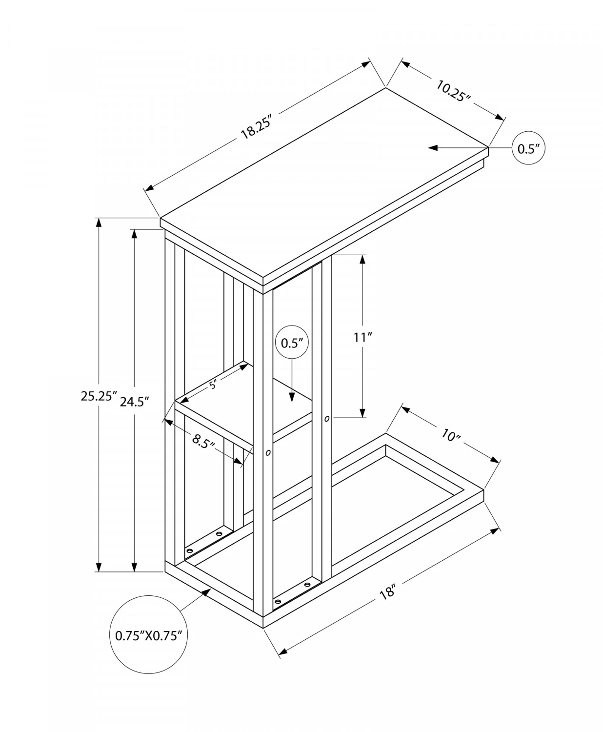 Breck Side Table - Natural - Image 3