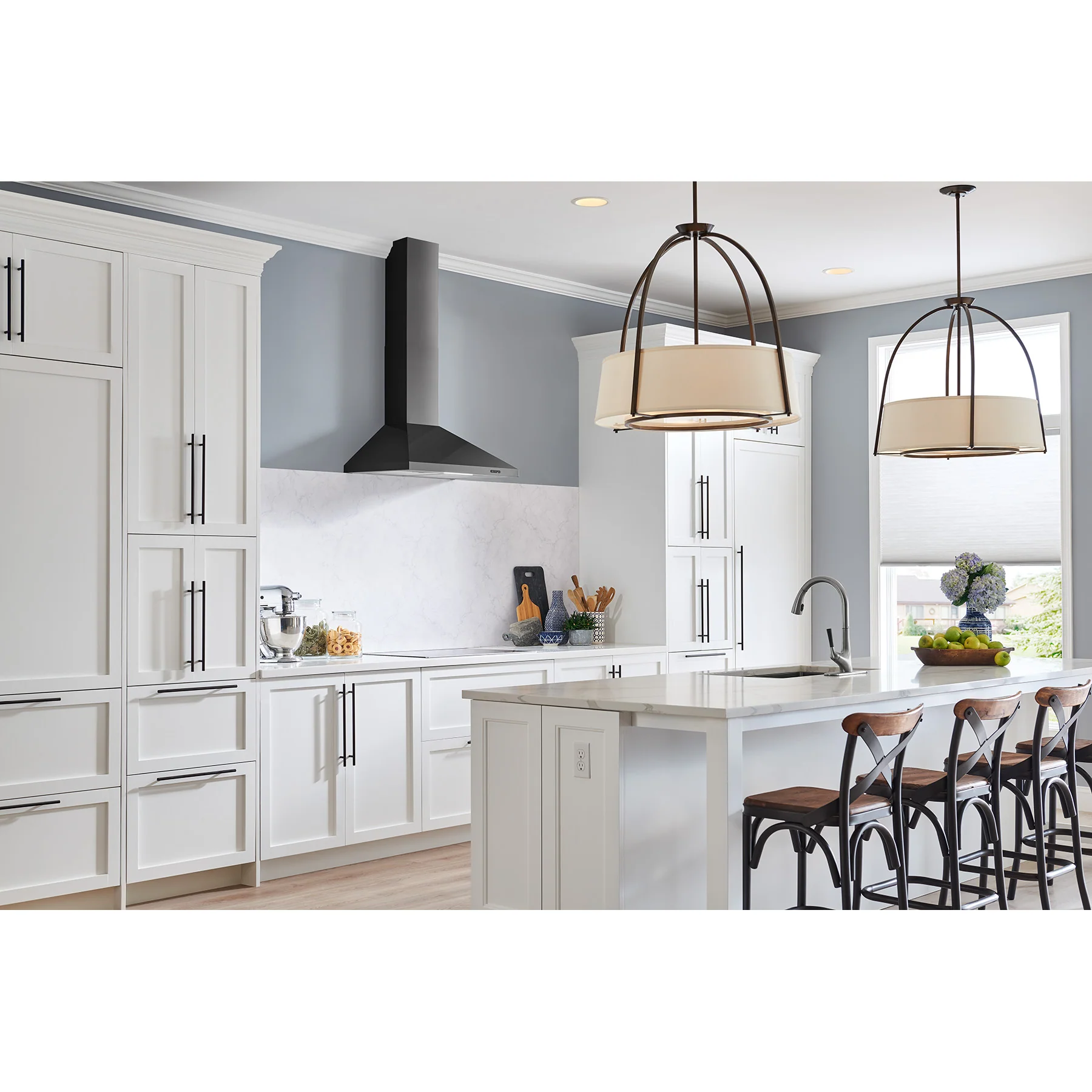 Broan Black Stainless Steel 30" 460 Max CFM Pyramidal Chimney Range Hood - EW4830BLS - Image 9
