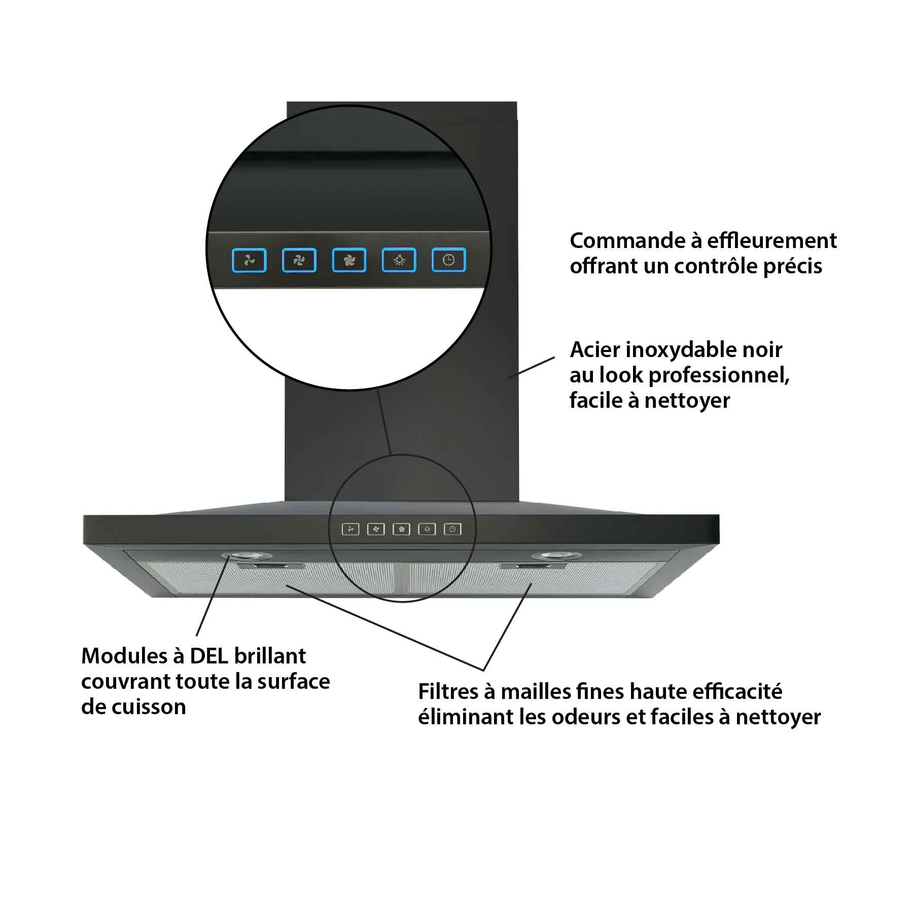 Broan Black Stainless Steel 30" 450 CFM Designer Chimney Range Hood - BWS1304BLS - Image 10
