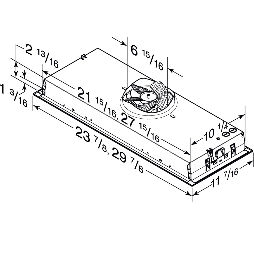 Broan Stainless Steel 24" 300 Max Blower CFM Built-In Power Pack Insert - BBN1243SS - Image 4