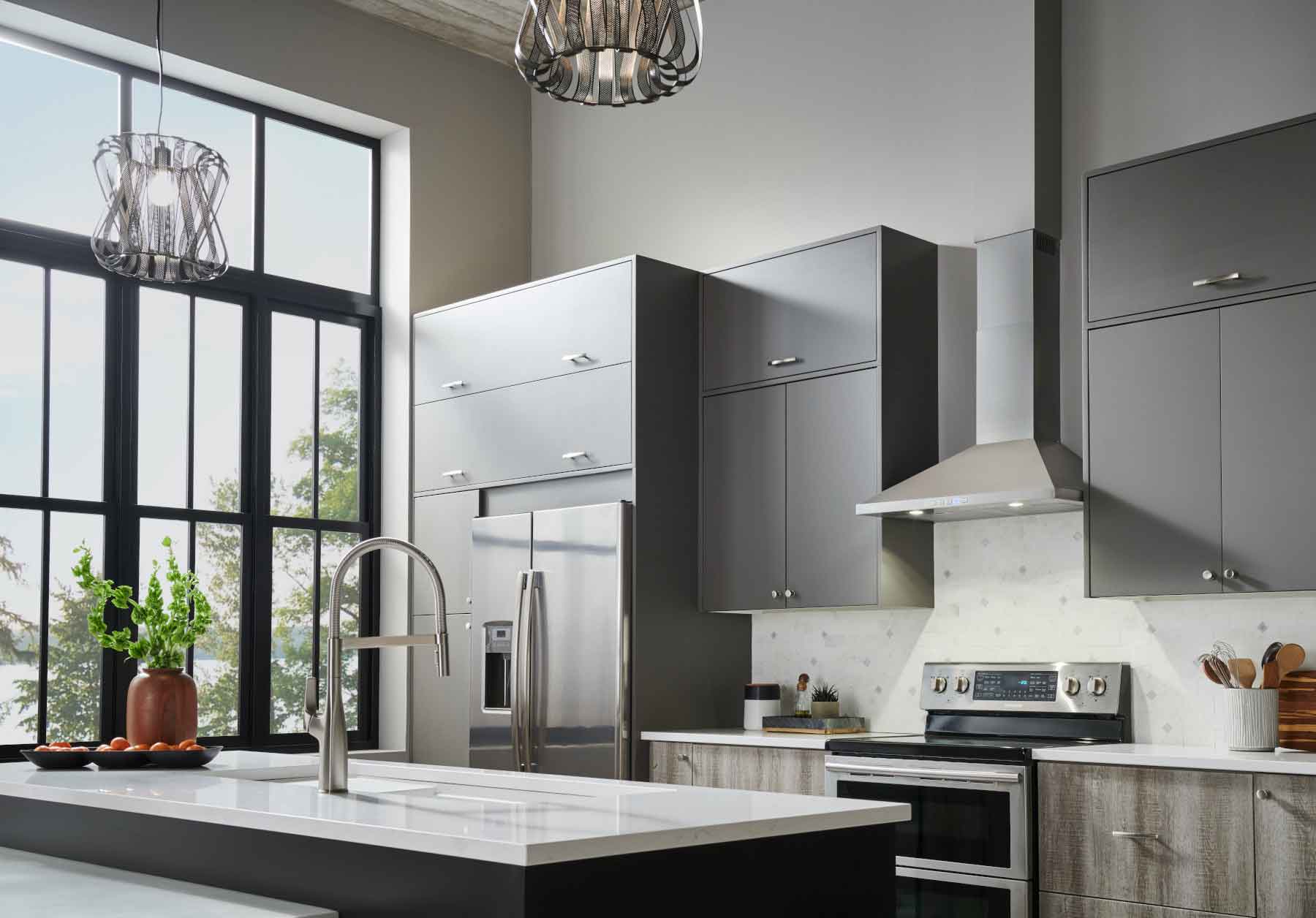 Broan Stainless Steel 24" 450 CFM Designer Pyramidal Chimney Hood - BWP1244SS - Image 8