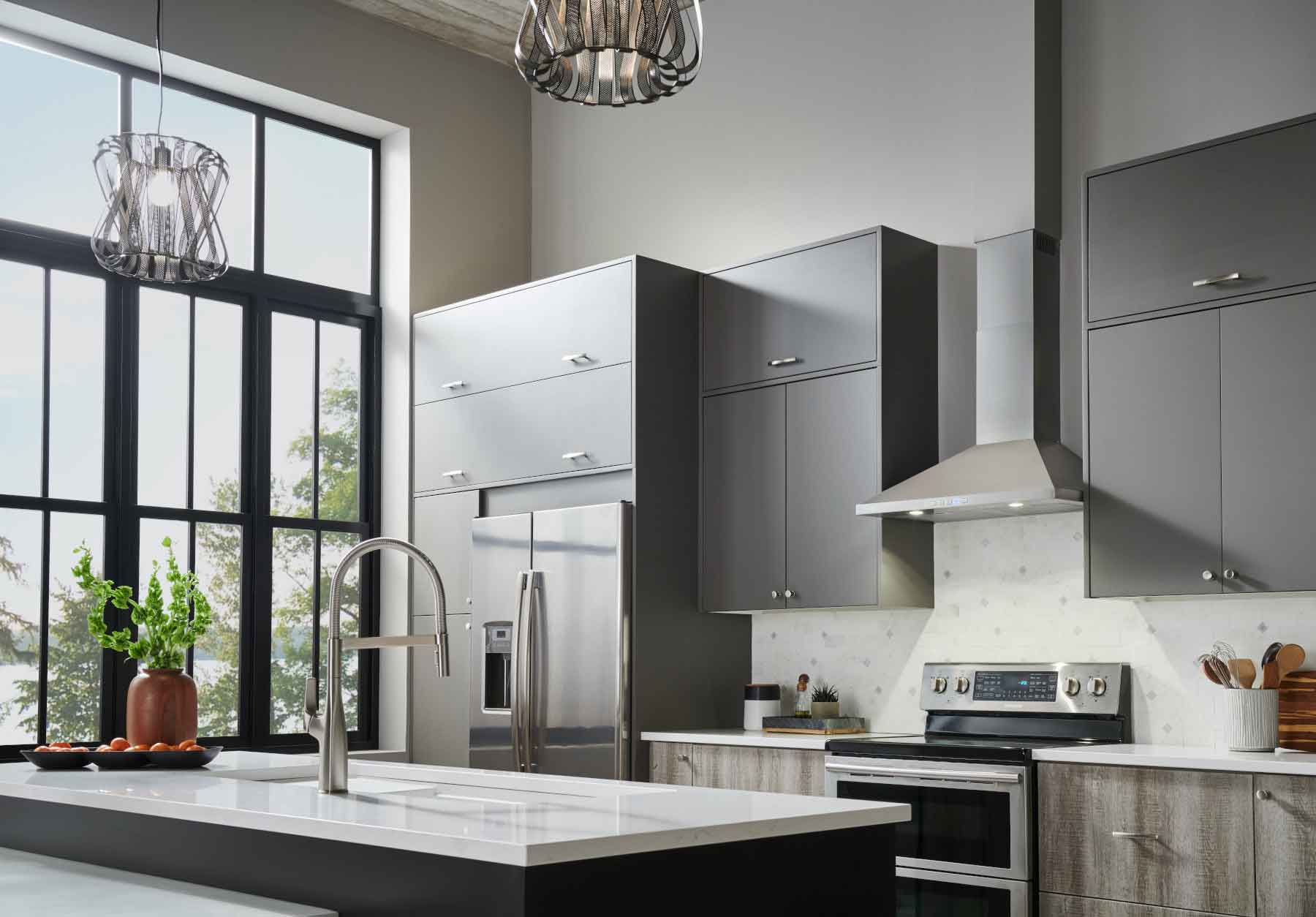 Broan Stainless Steel 30" 450 CFM Designer Pyramidal Chimney Hood - BWP1304SS - Image 8