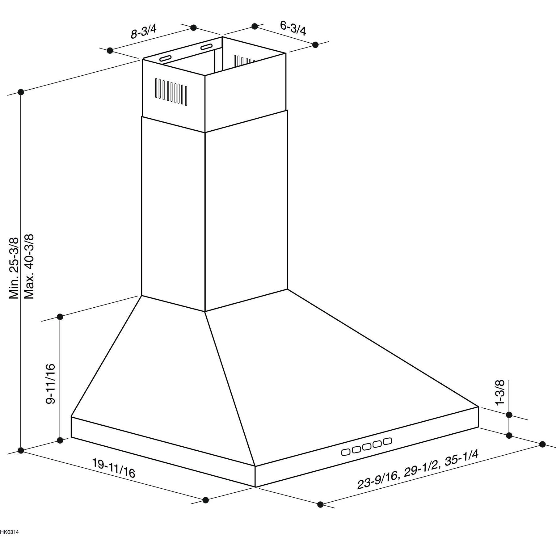 Broan Stainless Steel 30" 450 CFM Designer Pyramidal Chimney Hood - BWP1304SS - Image 9