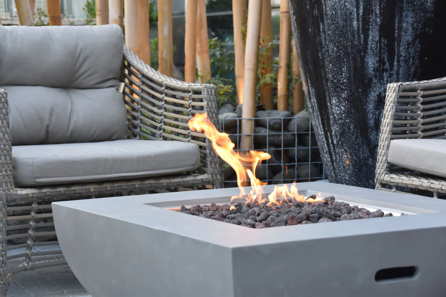 Bromo Concrete Lava Stone Fire Pit (Modeno) – Propane - Image 2