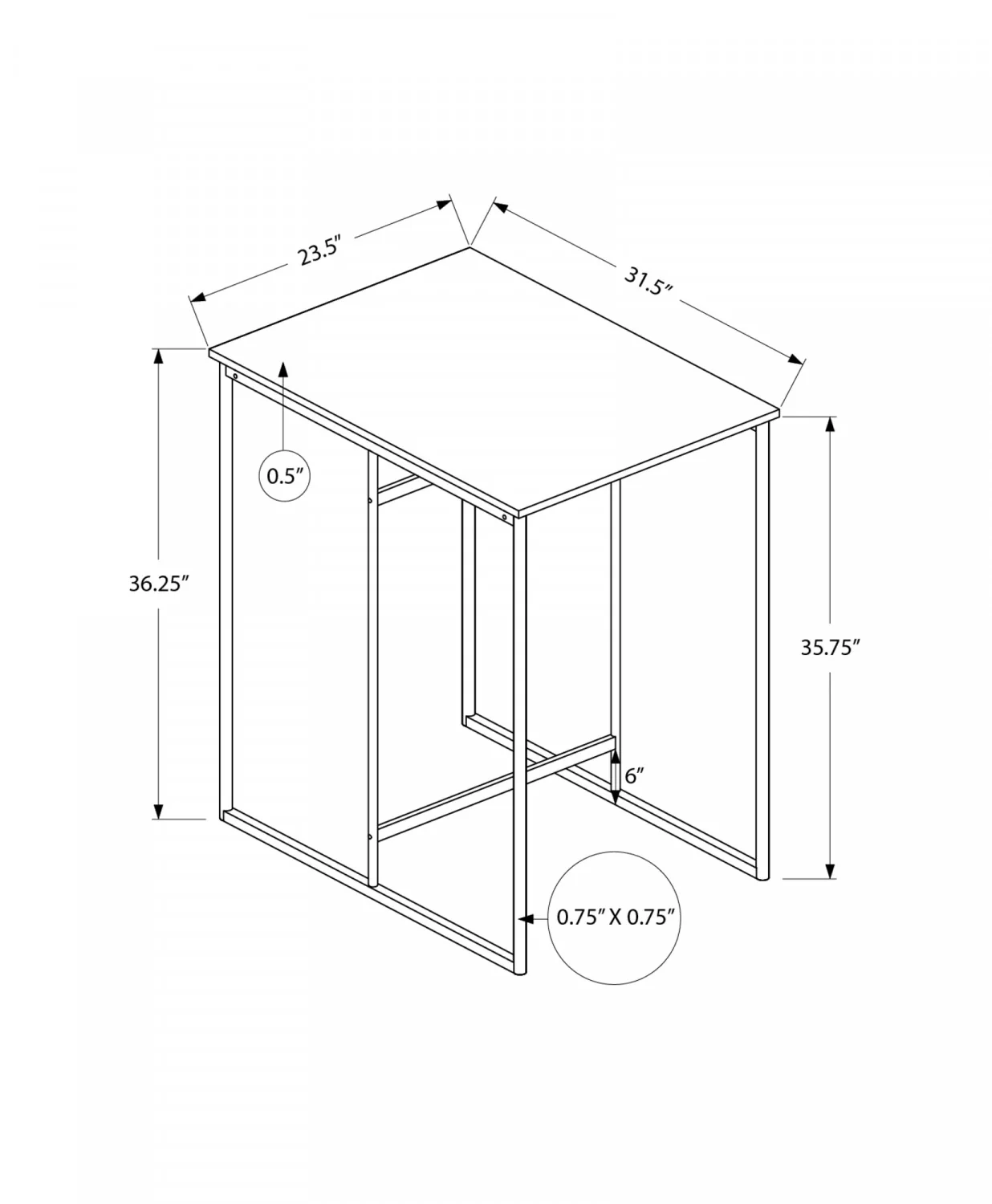 Brooke Counter-height Dining Table - Black - Image 3