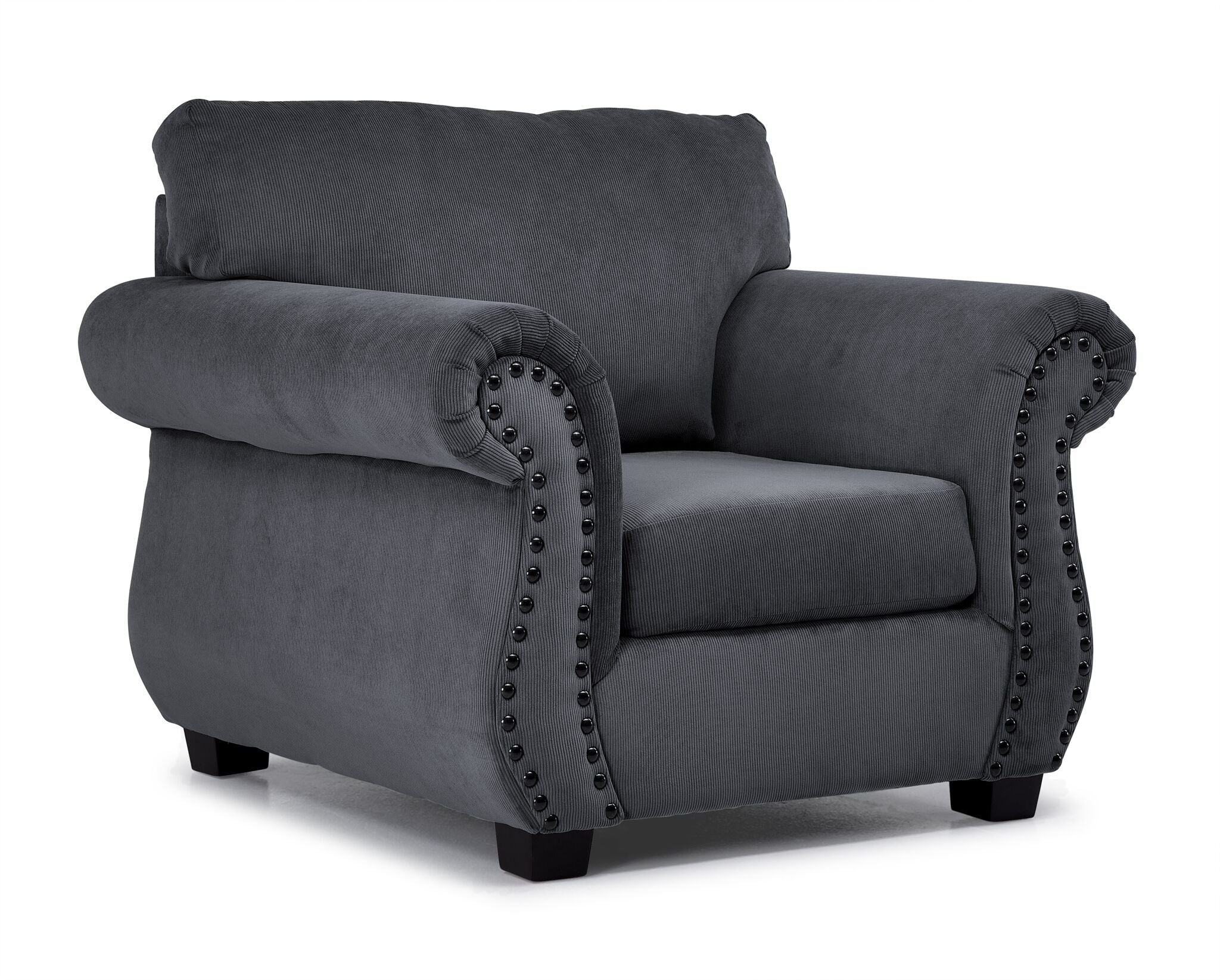 Brooklyn Sofa, Loveseat and Chair Set - Grey - Image 4