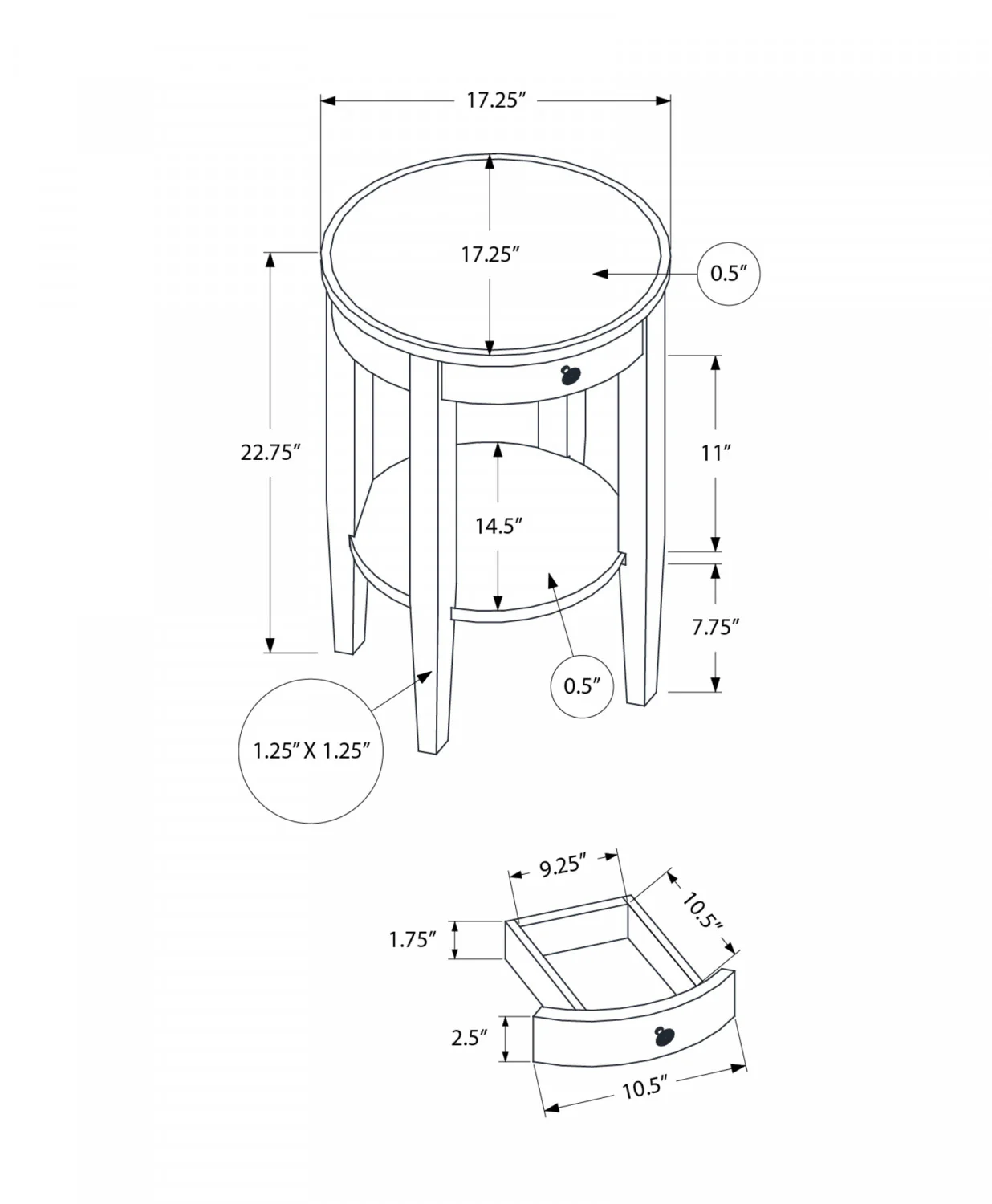 Bryn Side Table - Espresso - Image 3