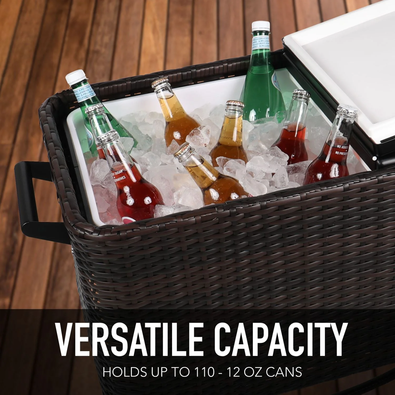 Bui Viem 80QT Rolling Wicker Patio Cooler - Image 3