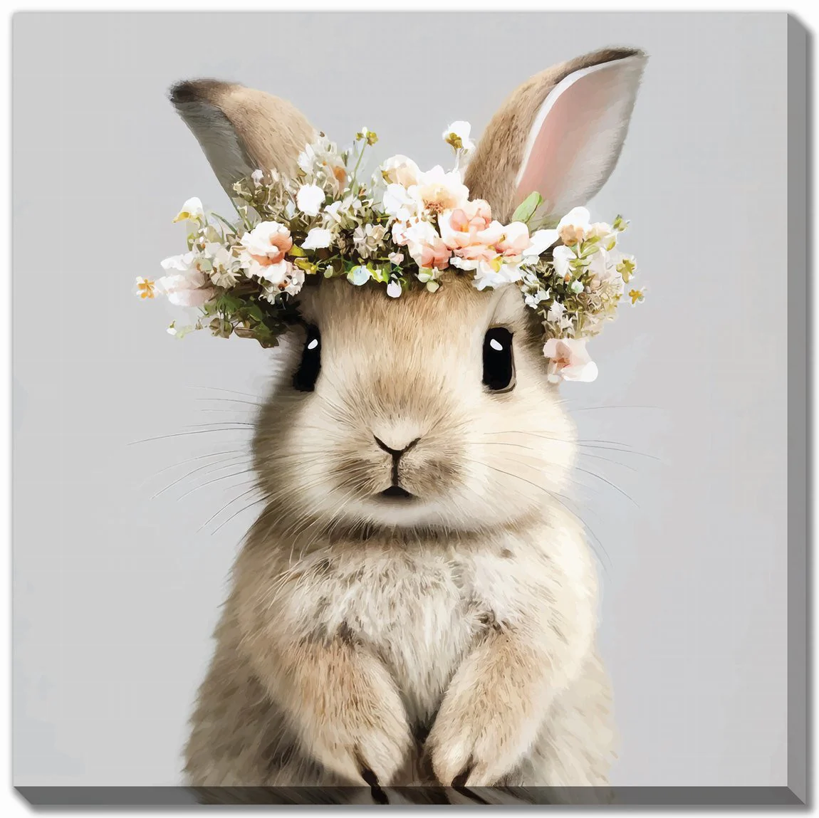 Bunny Royalty Wall Art - Brown/Beige - 24 X 24