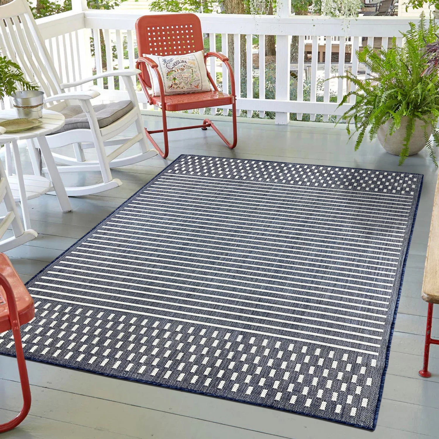 Cabana Casual Indoor/Outdoor Rug - 5' x 7' - Blue - Image 6