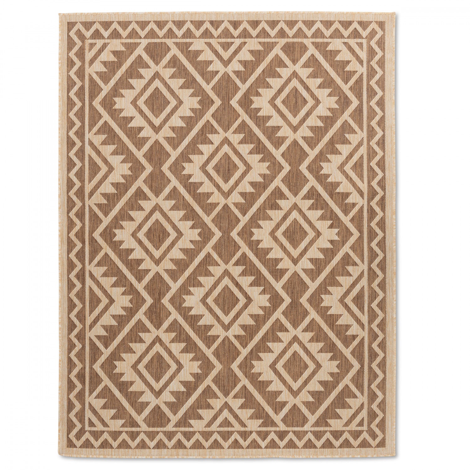 Cabana Tribal Indoor/Outdoor Rug - 6' x 9' - Brown