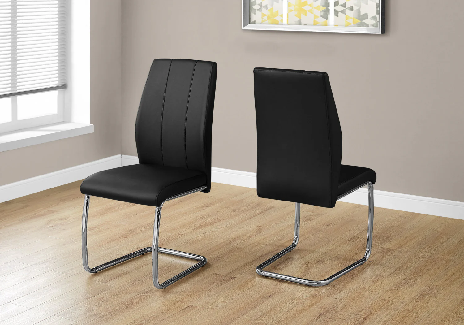 Cabot Dining Chair - Black/Chrome - Set Of Two - Image 2