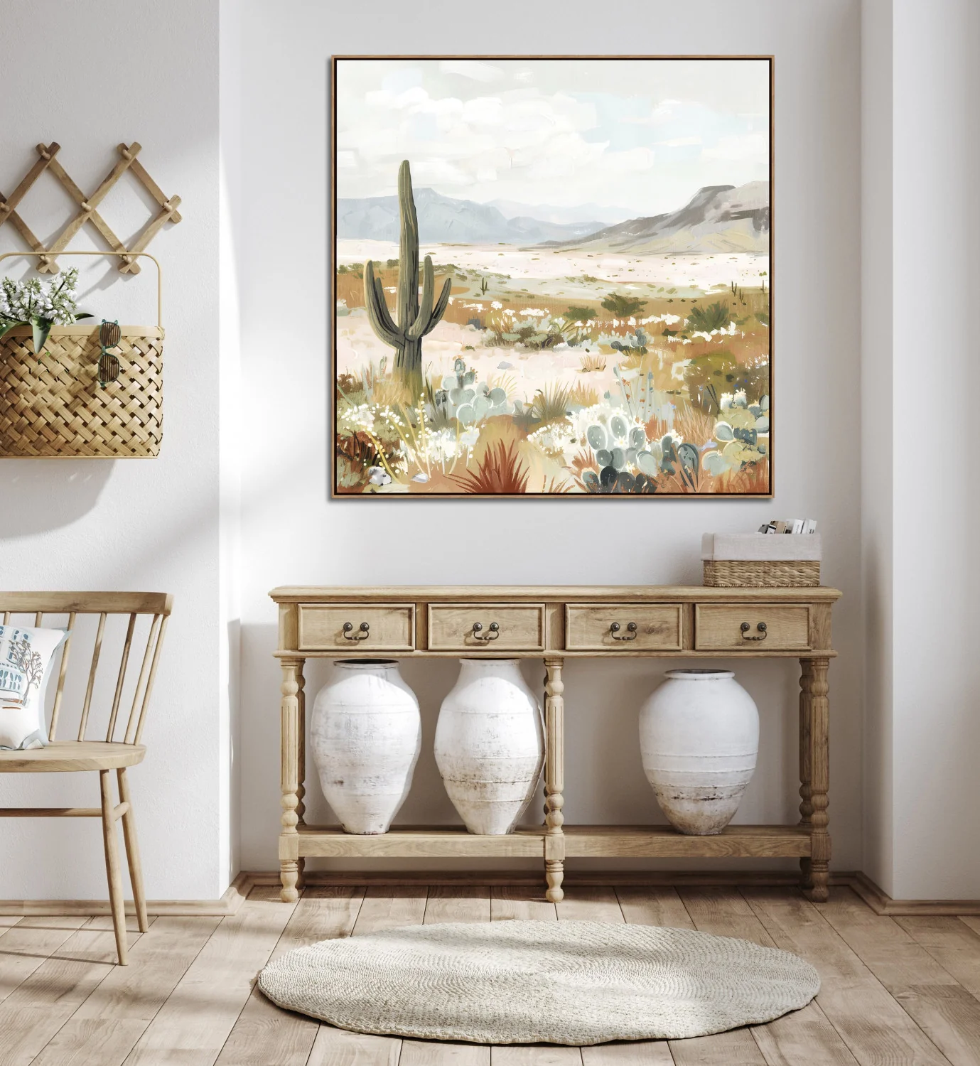 Cactus Whisper Wall Art - Multi-Colour - Image 2